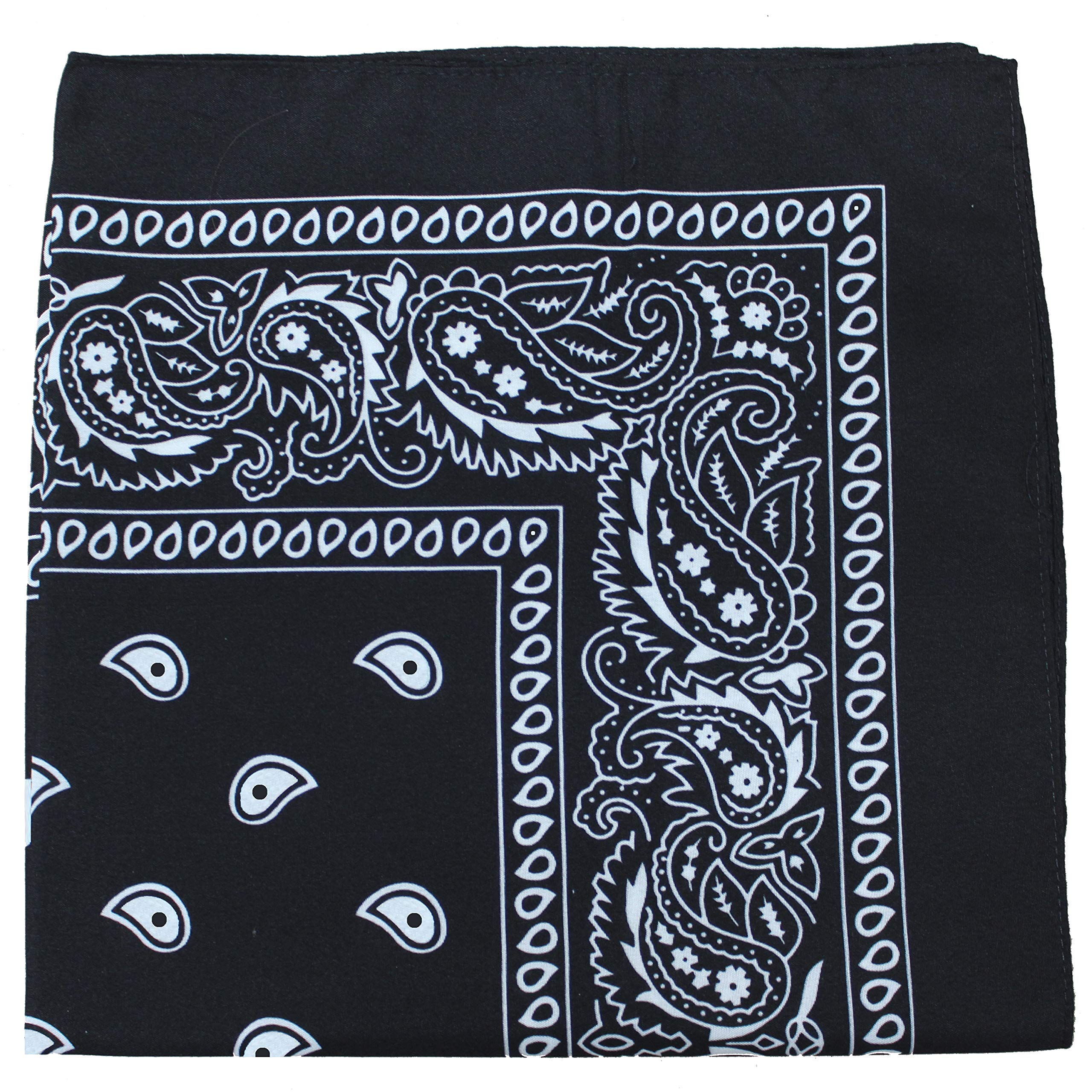 Unibasic 100% Cotton Paisley Bandana - 18 Pack Head Scarf for Women & Men, Fashion Accessory, Hair Wrap, Handkerchief - Perfect for Outdoor Activities, Sports, and Everyday Style