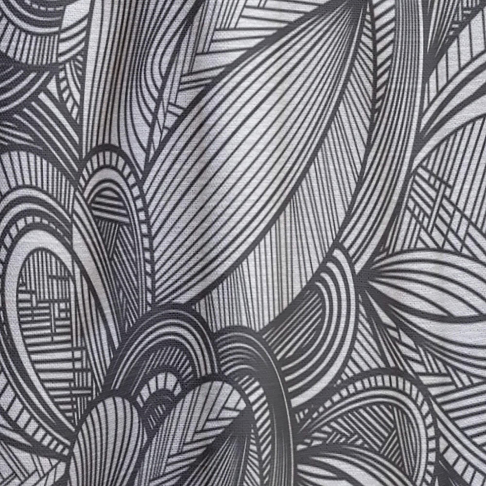 DesignQ Black and White Geometric Leaf Pattern Thermal Insulated Curtain Panel - 52x84 Inches - Perfect for Bedroom & Living Room Window Treatments