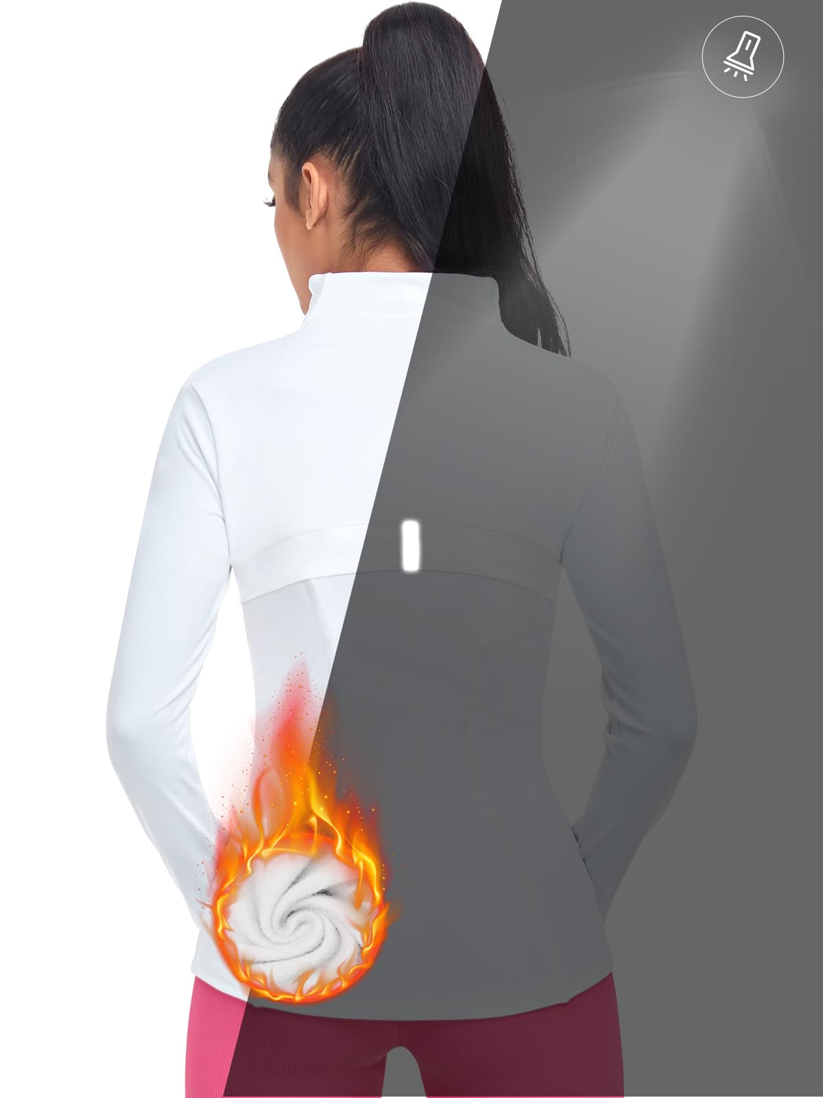 VUTRU Women's Full Zip Fleece Yoga Jacket - Lightweight Running Track Athletic Jacket for Workout, Gym & Outdoor Activities | Breathable & Comfortable Activewear for Yoga, Jogging & Casual Wear