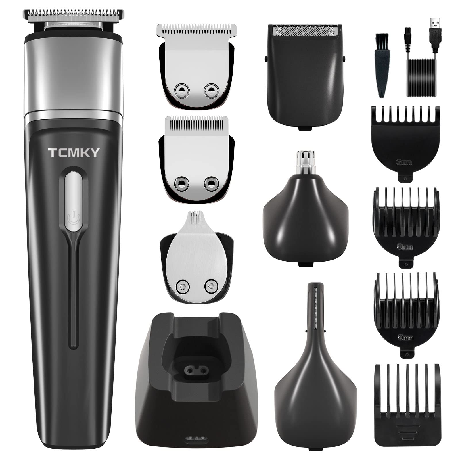 Professional Waterproof Hair Trimmer for Men - Rechargeable Electric Shaver & Pubic/Groin Trimmer - Barber Grooming Kit with Precision Blades (Black) - Perfect for Home Use, Travel & Personal Grooming