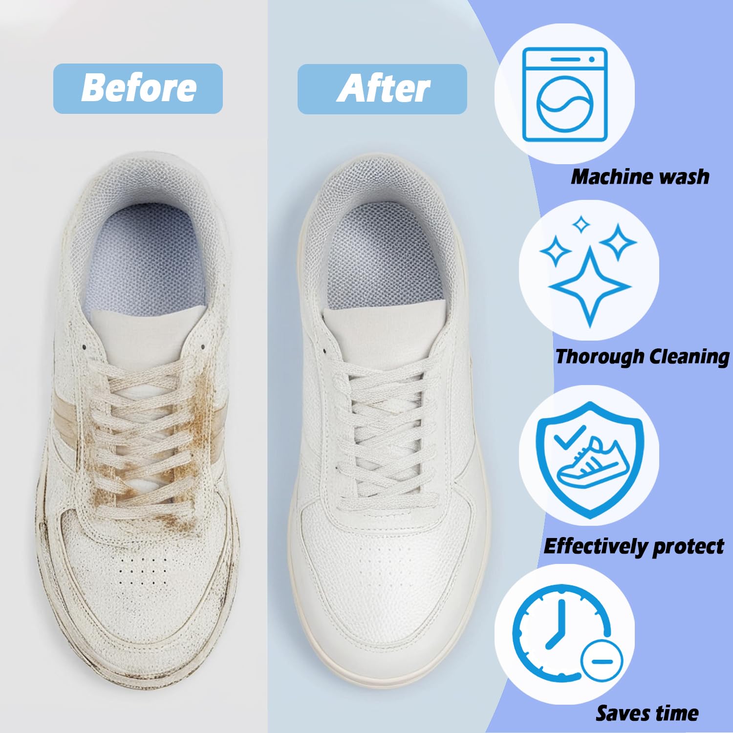 **Shoe Washing Machine Bag for Sneakers & Tennis Shoes - 2 Pack White Laundry Bags with Durable Zipper & Soft Chenille Fabric - Protects Shoes in Washer & Dryer - Perfect for Gym, Sports & Travel**