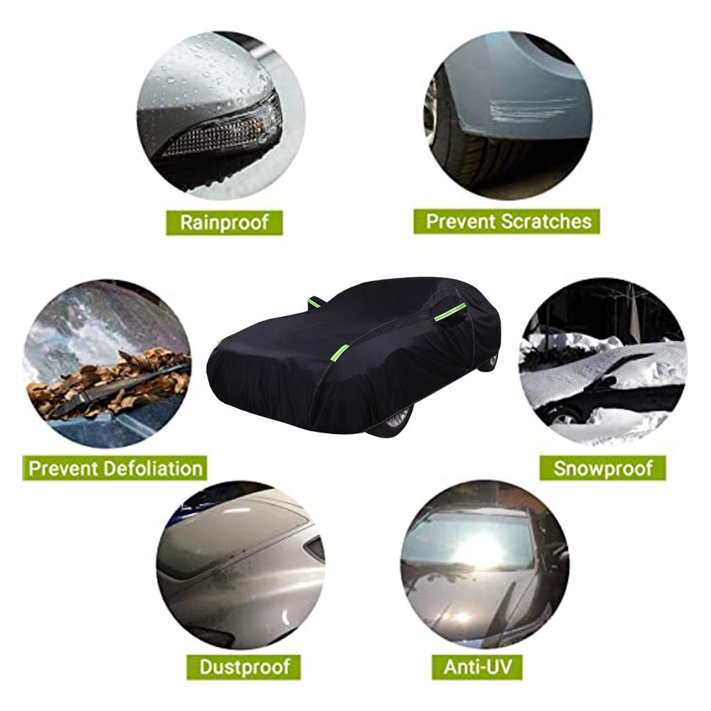 Waterproof All-Weather Car Cover for Daihatsu Esse 5-Door Hatchback - Heavy Duty Cotton Full Exterior Protection with Zipper | Outdoor Parking, Travel & Long-Term Vehicle Storage