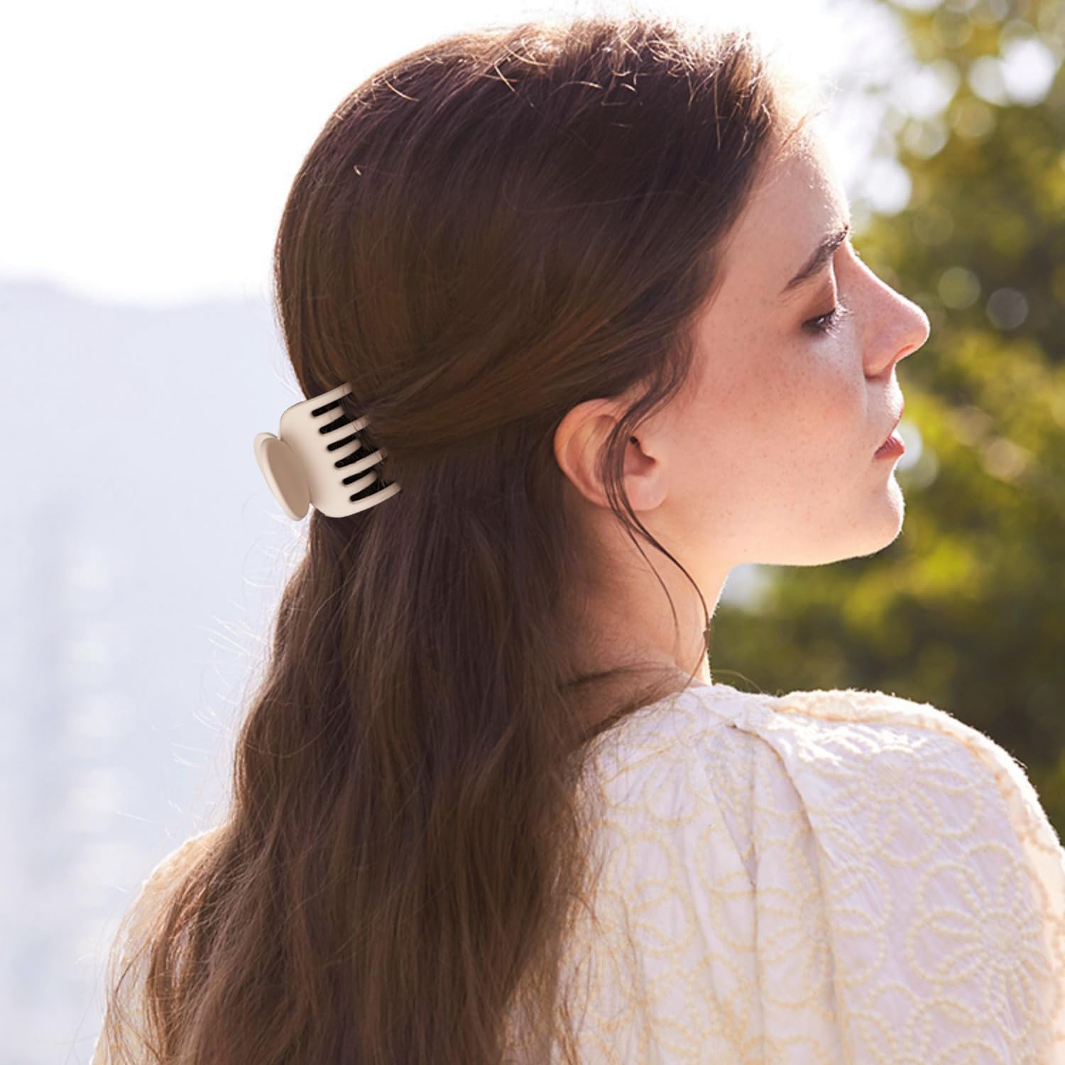 1.5'' Small Matte Double Row Jaw Hair Clips for Women & Girls – Non-Slip Claw Clips for Thin Fine Hair (4 Pack) | Perfect for School, Work & Everyday Styling