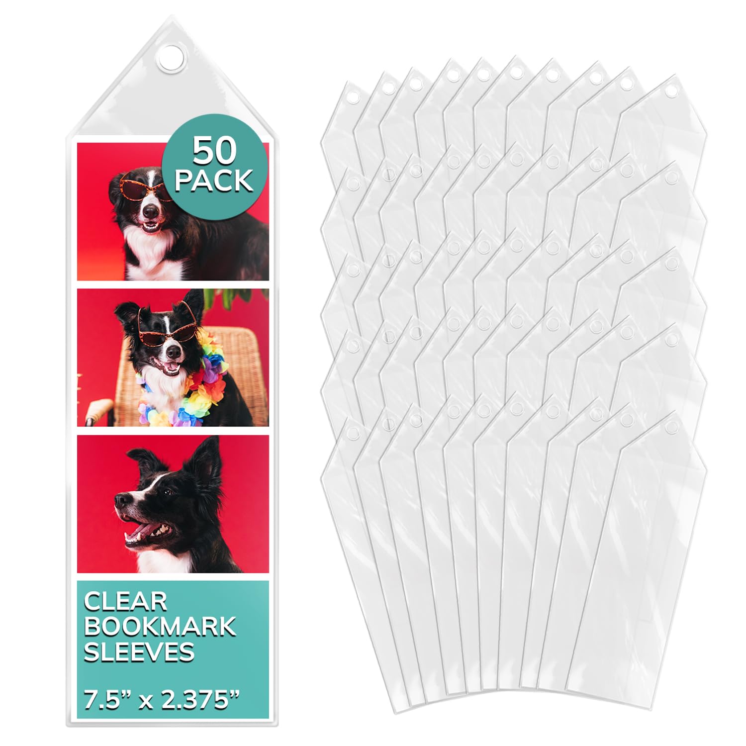 Clear Vinyl Bookmark Sleeves for Shutterbooth Photos - 50-Pack DIY Photo Strip Holders | Personalized Crafting Bookmarks for Scrapbooking, Party Favors & Memory Keeping