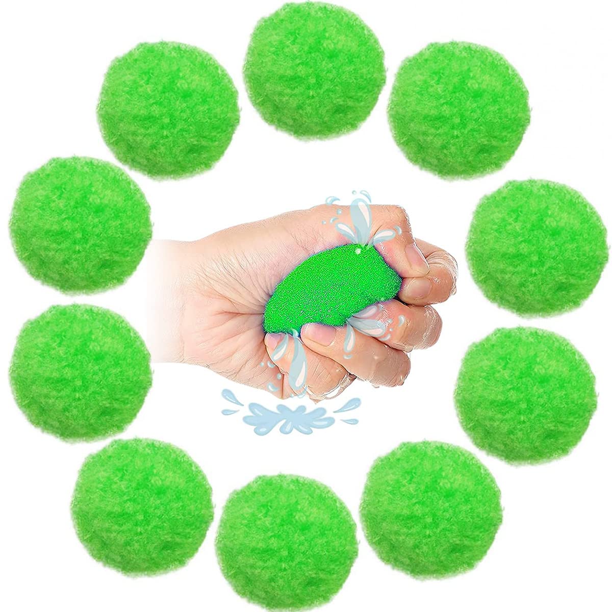 50 Pcs Reusable Water Balls - Quick Fill Self-Sealing Splash Bombs for Epic Water Fights | Super Absorbent & Fast Drying Water Soaker Balls with Mesh Storage Bag | Perfect for Summer Beach, Pool Parties, Backyard Games & Outdoor Fun (Kids & Adults)