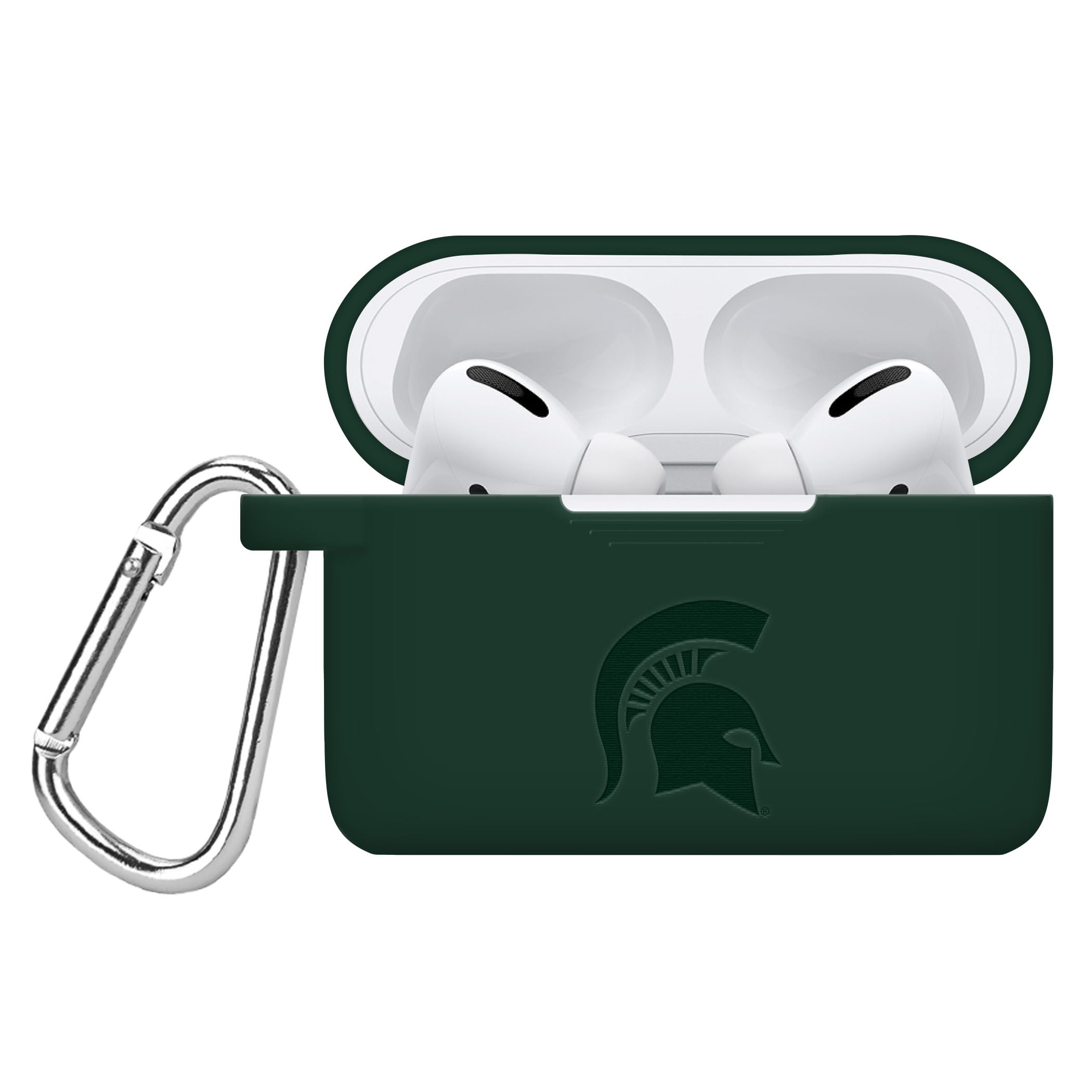 Michigan State Spartans Engraved Silicone Case Cover for Apple AirPods Pro - Durable Green Protective Case - Perfect for Sports, Gym & School Spirit Accessories