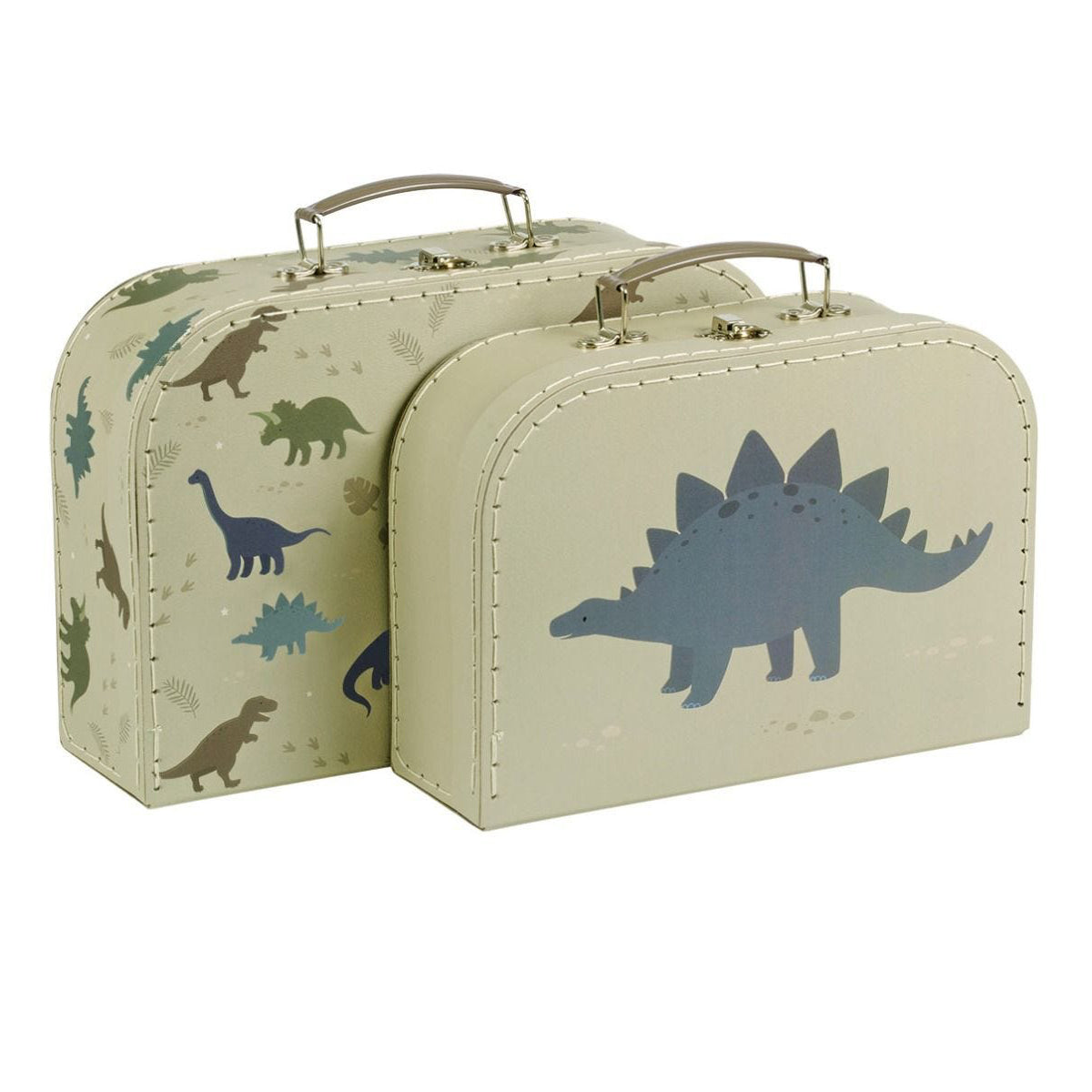 Dinosaur-Themed Kids Suitcase Set by A Little Lovely Company - Perfect for Travel, School & Sleepovers | Lightweight Luggage for Boys & Girls