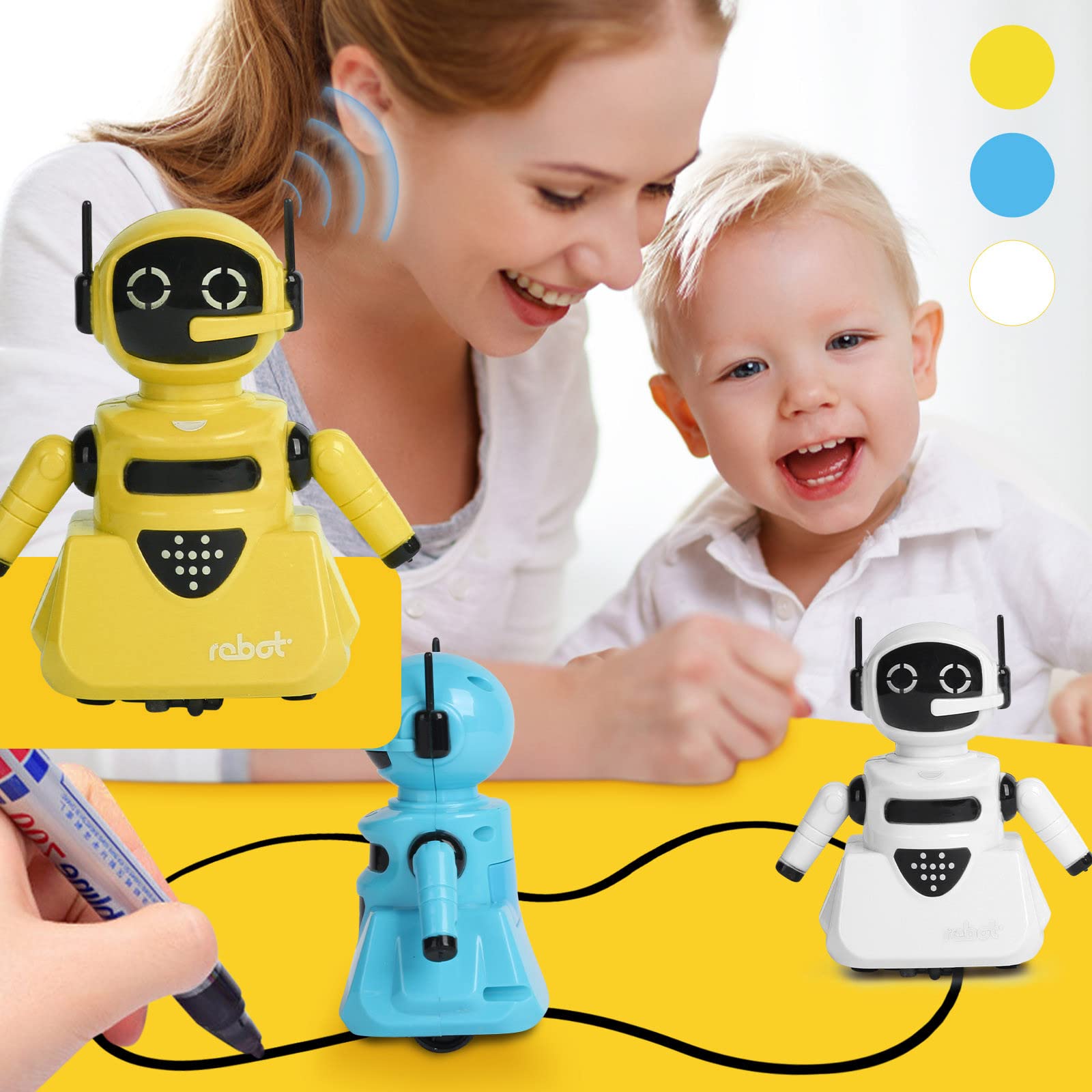 GQPPAV Smart Drawing Robot Toy - Inductive Tracing Educational Robot with Interactive Pen for Kids Ages 3+ | Perfect for Early Learning, STEM Development & Creative Play at Home or School