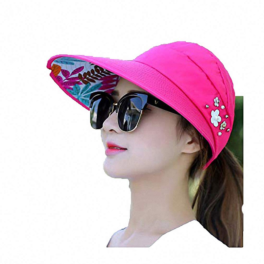 Women's Sun Visor Hat with Headband - UPF 50+ UV Protection, Adjustable Summer Beach Visor Cap for Outdoor Sports, Golf, Running, and Travel
