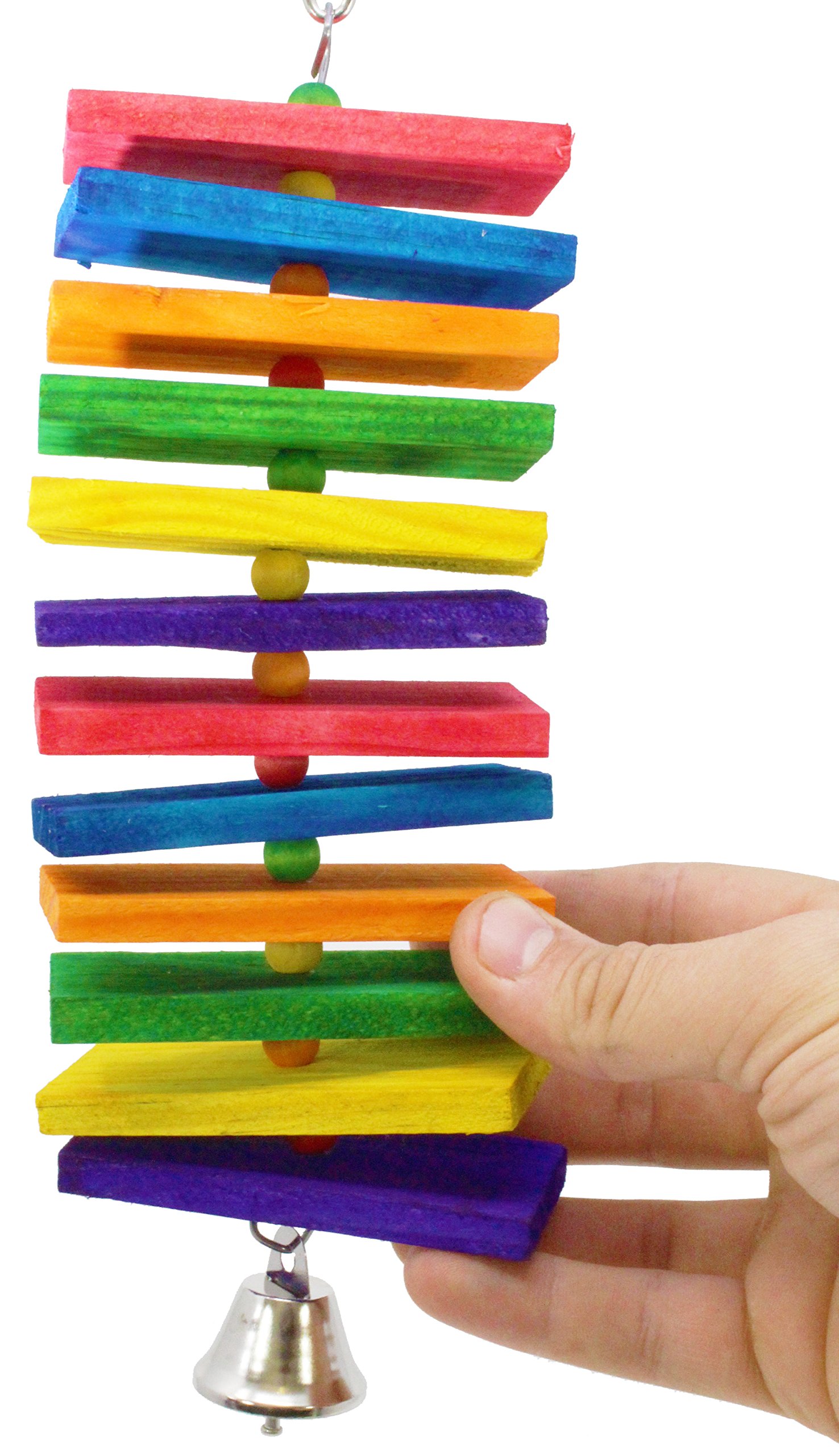 Bonka Bird Toys 1331 Big Step Tower - Colorful Parrot Climbing Ladder & Chewing Toy for Large Birds - Perfect for Macaws, Cockatoos & African Greys - Cage & Play Gym Accessory