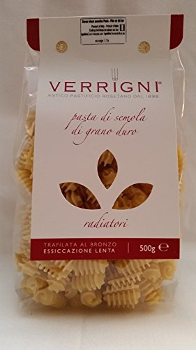 Premium Radiatori Durum Wheat Pasta by Verrigni - 4 Pack (500g Each) - Authentic Italian Pasta for Gourmet Meals, Pasta Salads & Family Dinners