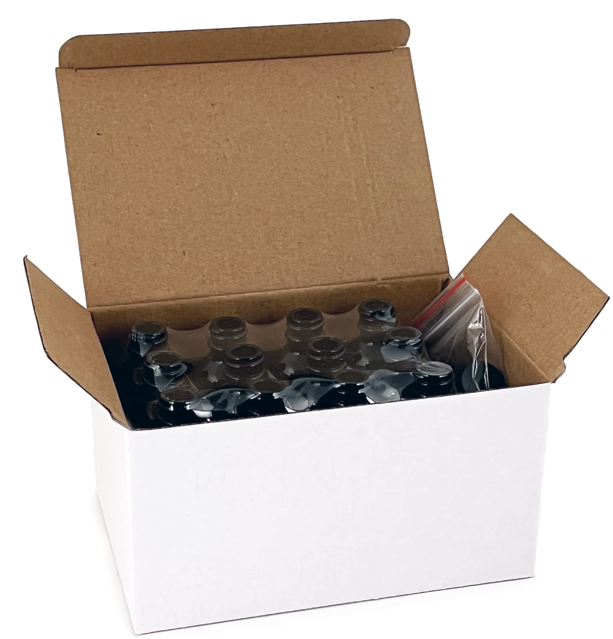 Vivaplex 12-Pack 2 oz Black Glass Bottles with Lids - Perfect for Essential Oils, DIY Beauty Products & Travel-Sized Containers