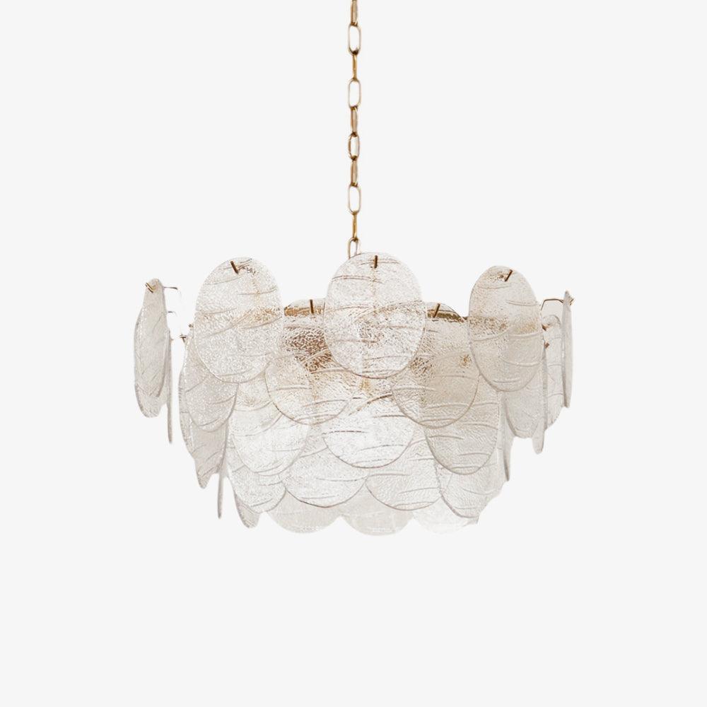 Elegant Glass Disc Chandelier - Modern Ceiling Light Fixture for Dining Room, Living Room & Bedroom Decor | Energy Efficient LED Lighting Solution