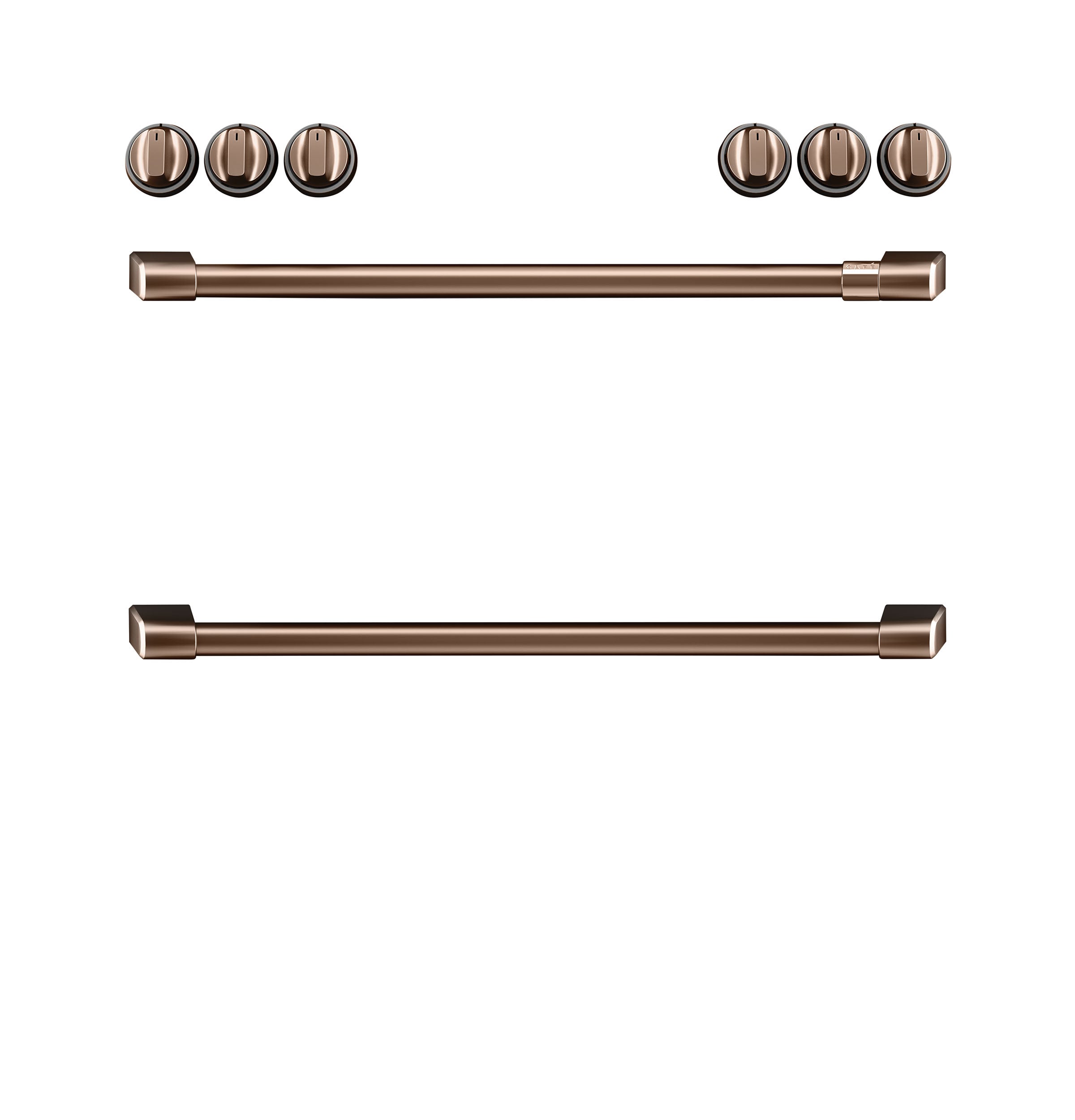 Brushed Copper Induction Cooktop Knobs and Handles Set - Premium Front Control Kitchen Hardware for Modern Kitchens | Perfect for Home Renovation & Appliance Upgrades
