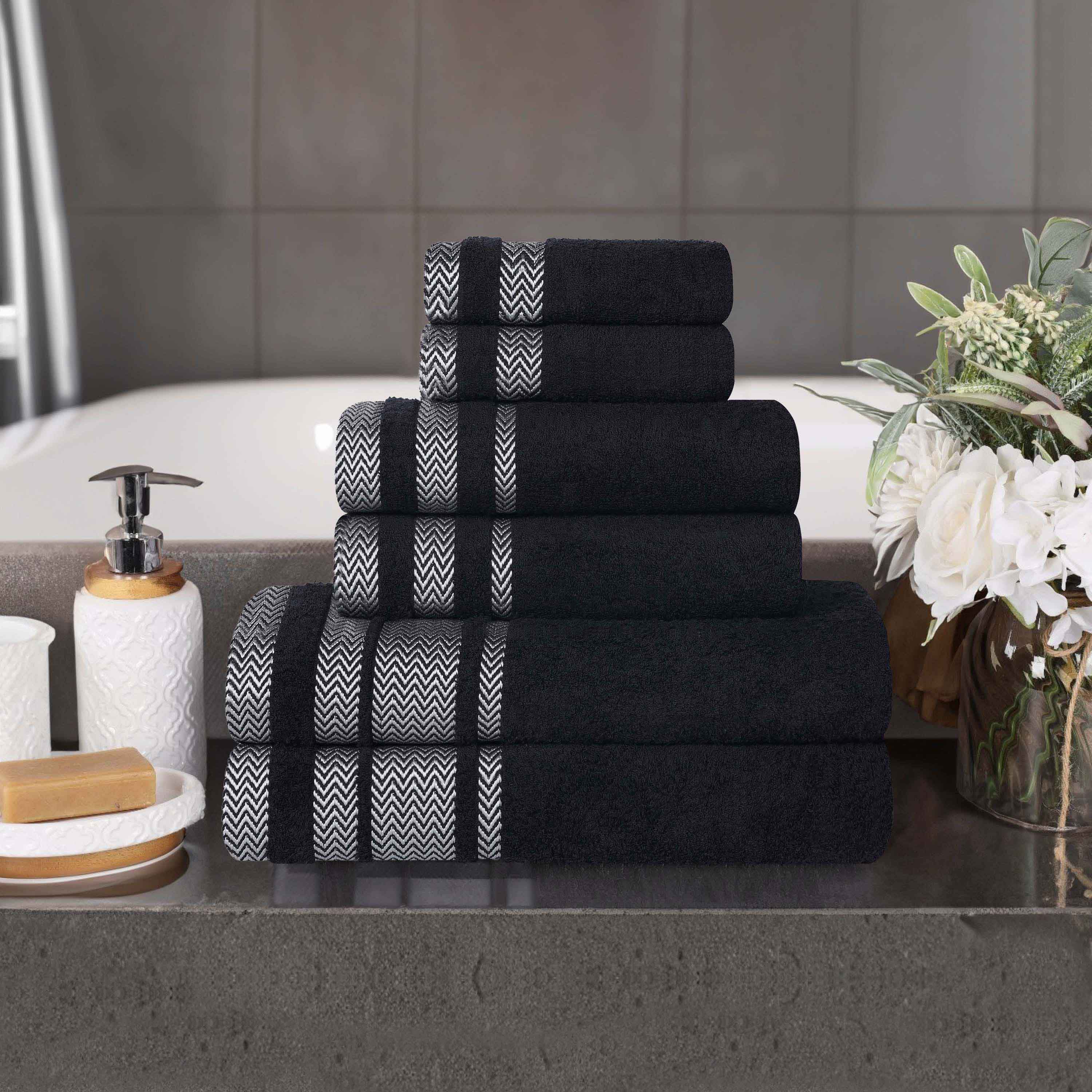 Premium 6-Piece Cotton Towel Set - Medium Weight, Soft & Absorbent Bath Towels for Spa, Gym, or Home Use - Hays Brand