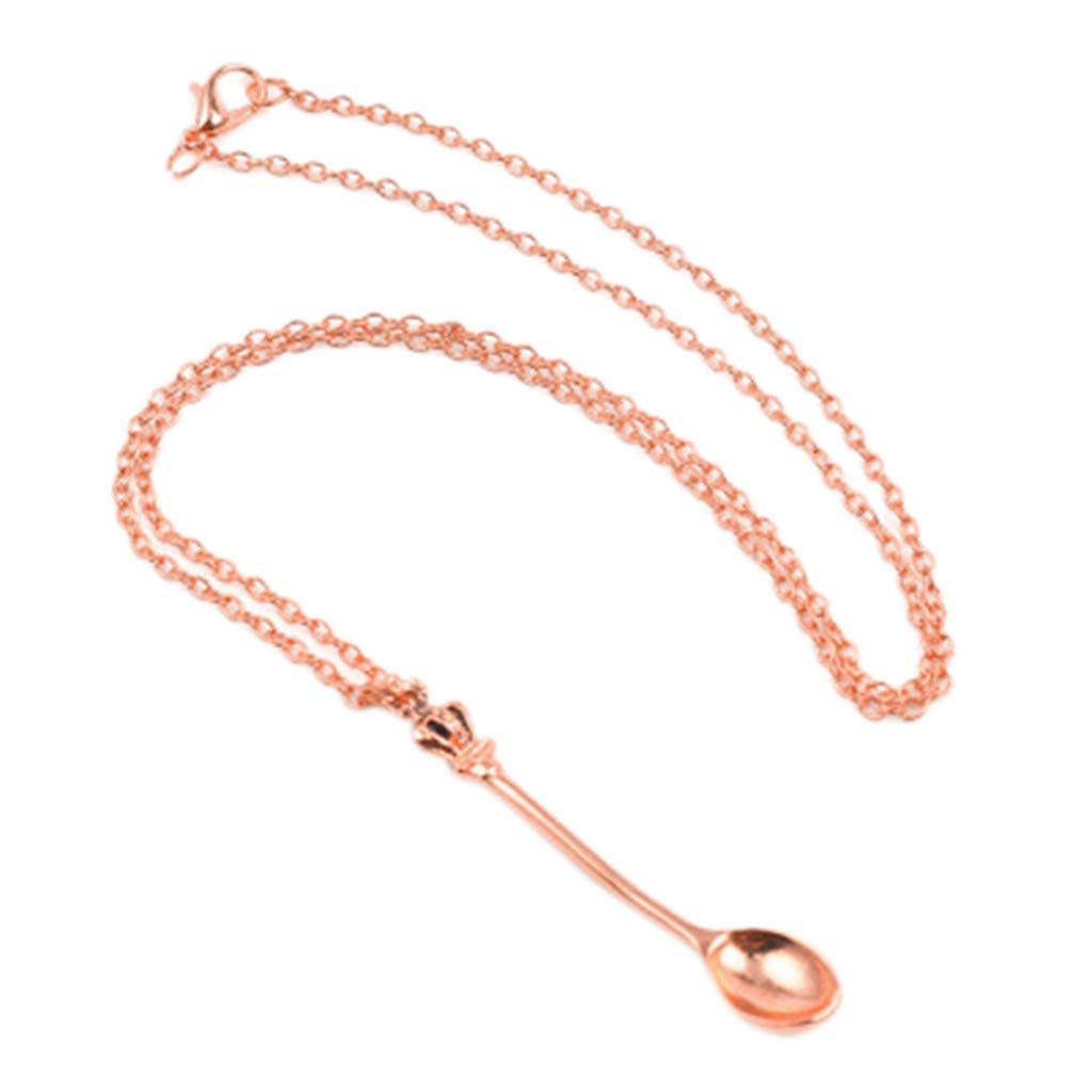 Mini Festival Chain Pendant Necklace - Dainty Spoon Charm Jewelry for Women | Perfect for Music Festivals, Beach Parties & Boho Style Outfits