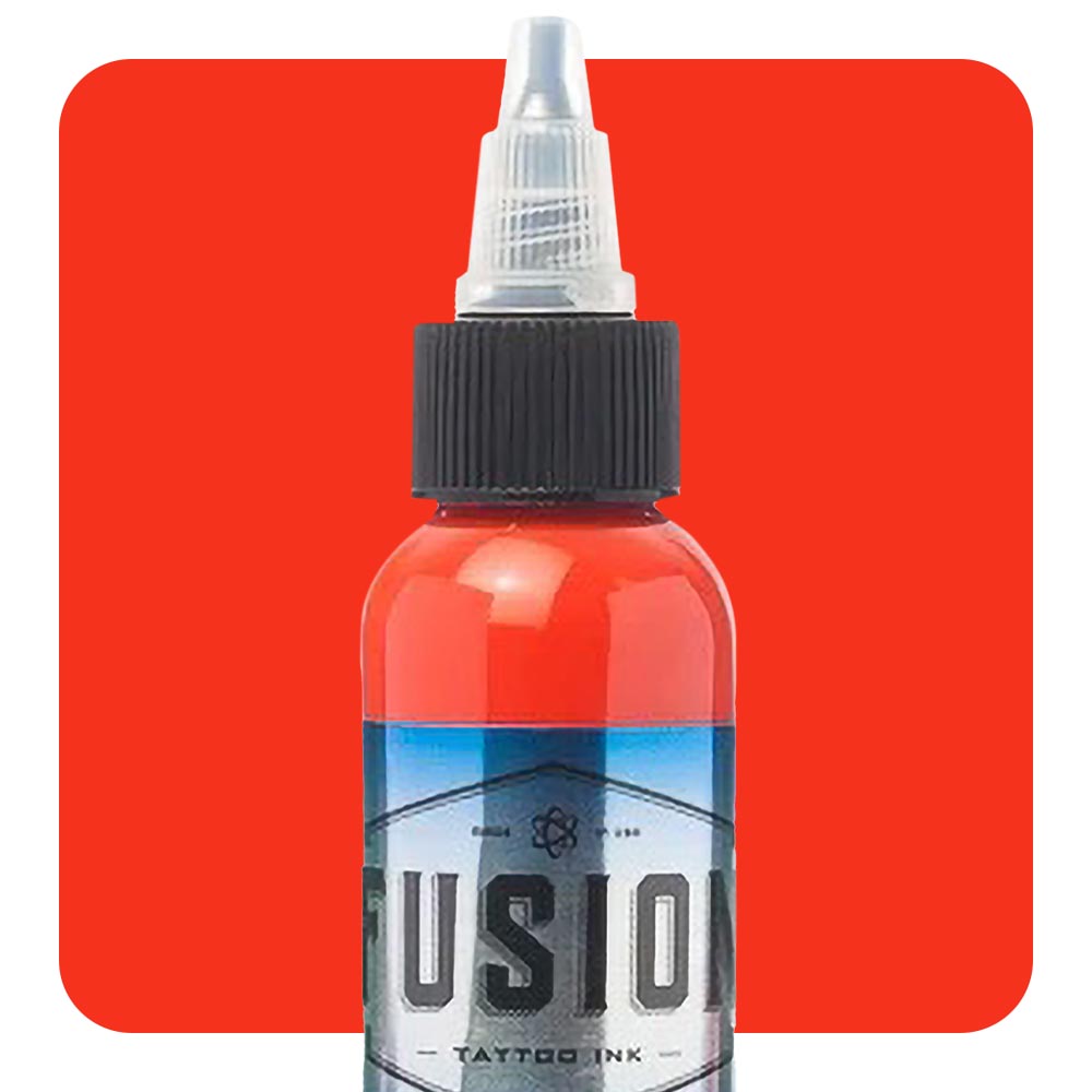 Premium Blood Orange Fusion Tattoo Ink - Professional Tattoo Artist Supplies - Various Sizes Available - Perfect for Realism, Watercolor & Neo-Traditional Tattoos