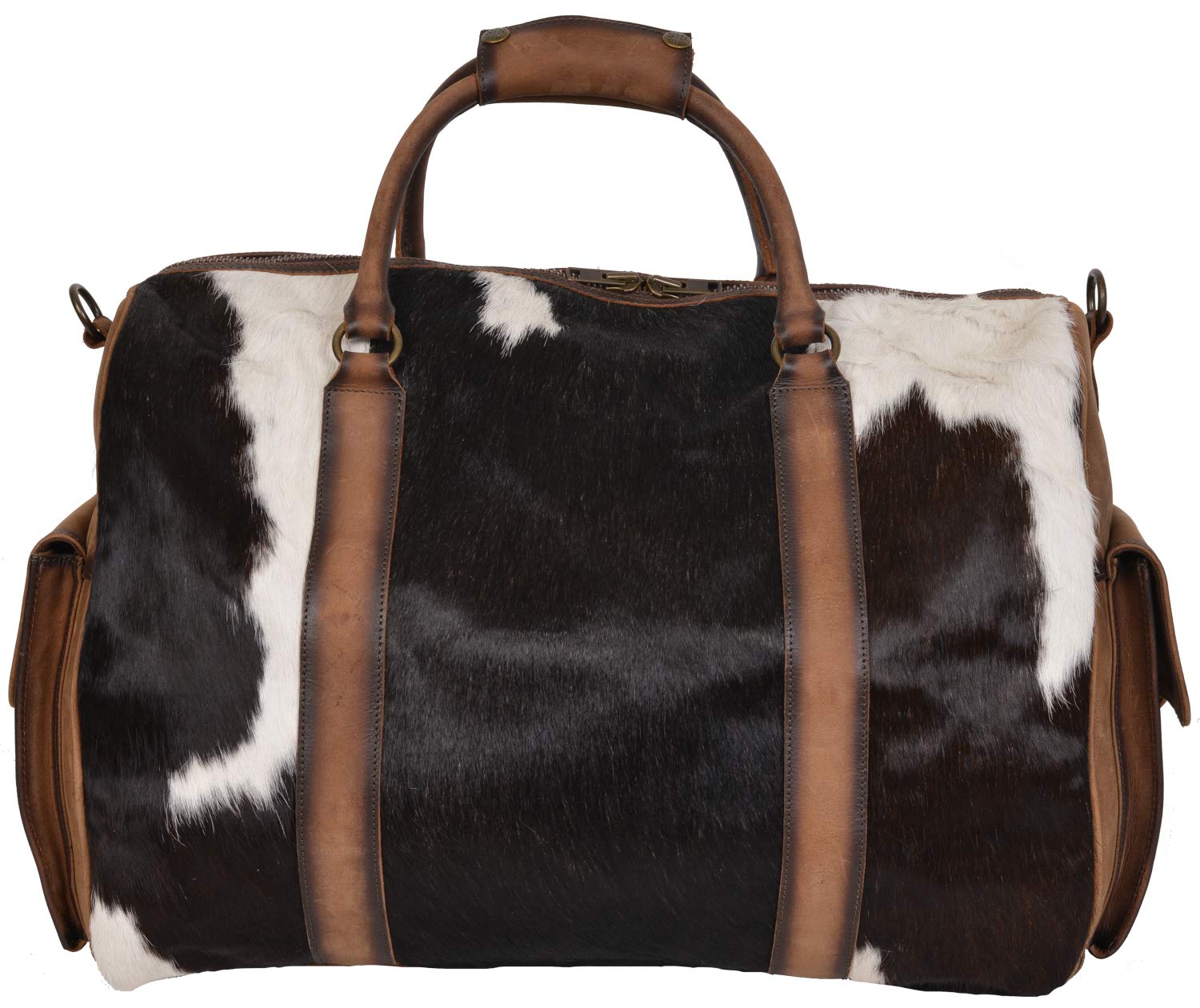 STS Ranchwear Genuine Cowhide Duffel Bag - Durable Leather Travel Bag for Men & Women - Perfect for Weekend Getaways, Gym, Business Trips & Outdoor Adventures