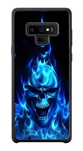 Blue Flaming Skull