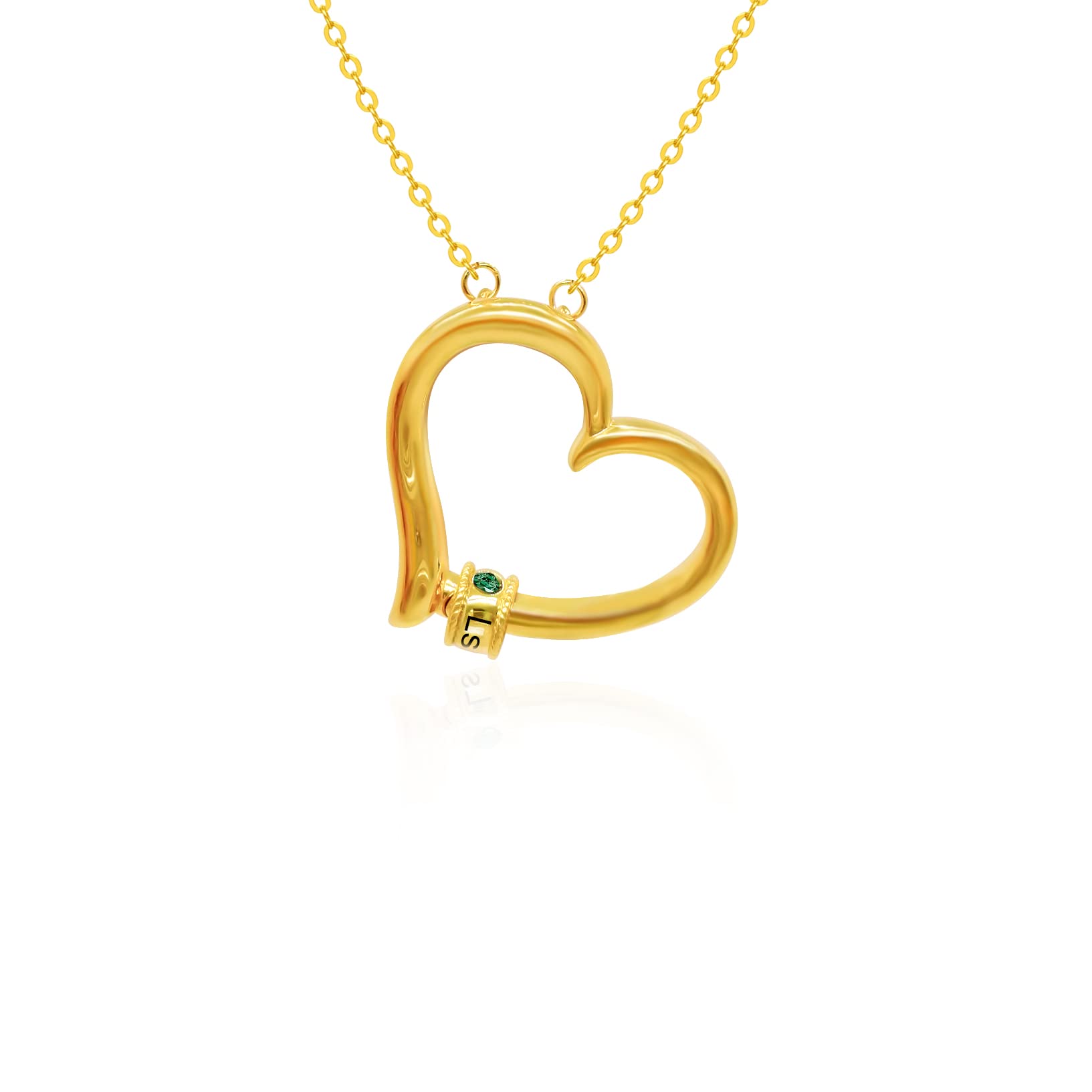 Personalized Mother's Necklace with 1-6 Simulated Birthstones - Custom Name Engraved Heart Pendant Jewelry for Mom - Perfect Gift for Mother's Day, Birthday, Anniversary & Special Occasions