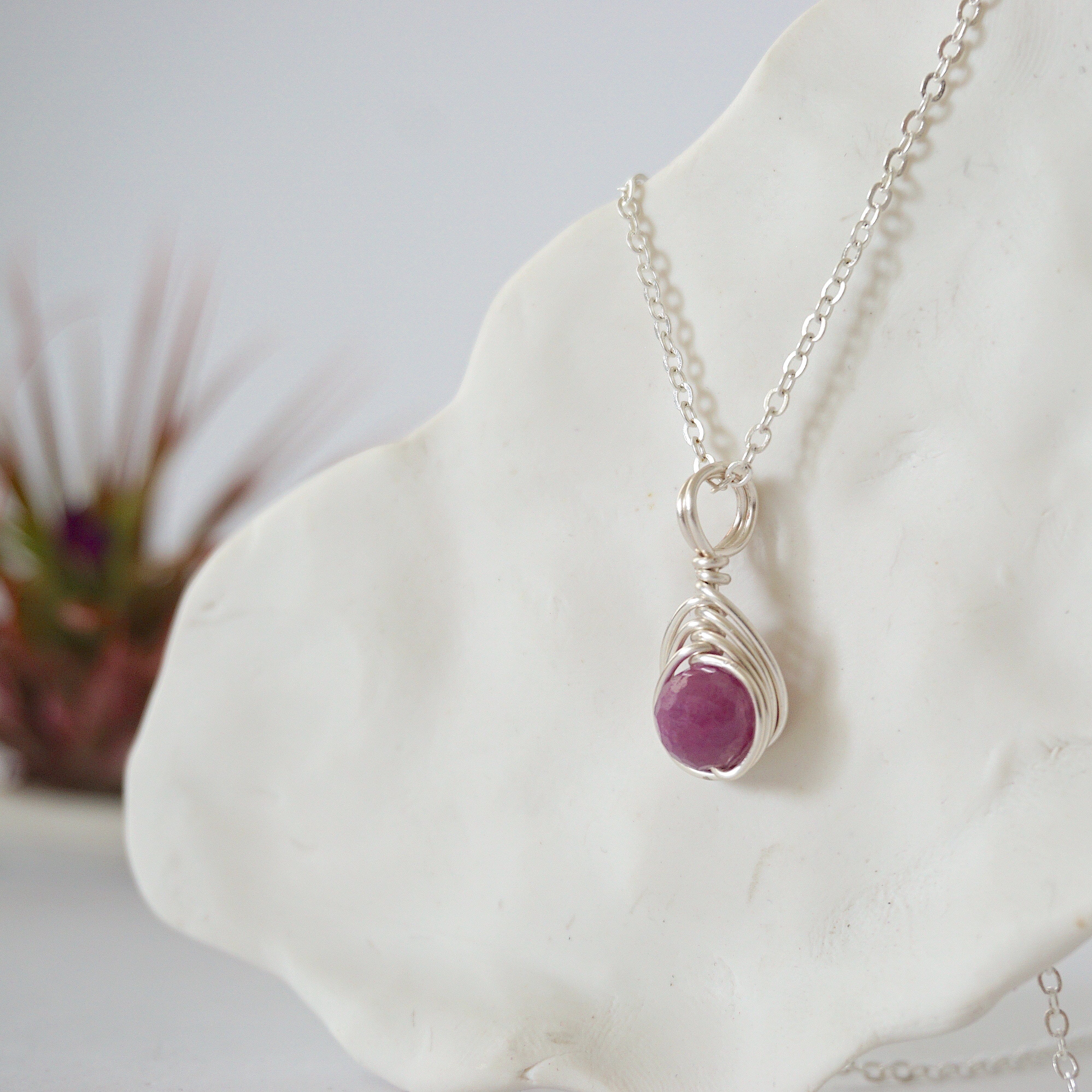 Ruby Silver Plated Bead Charm Necklace - Elegant Jewelry for Women, Perfect for Parties, Weddings & Special Occasions