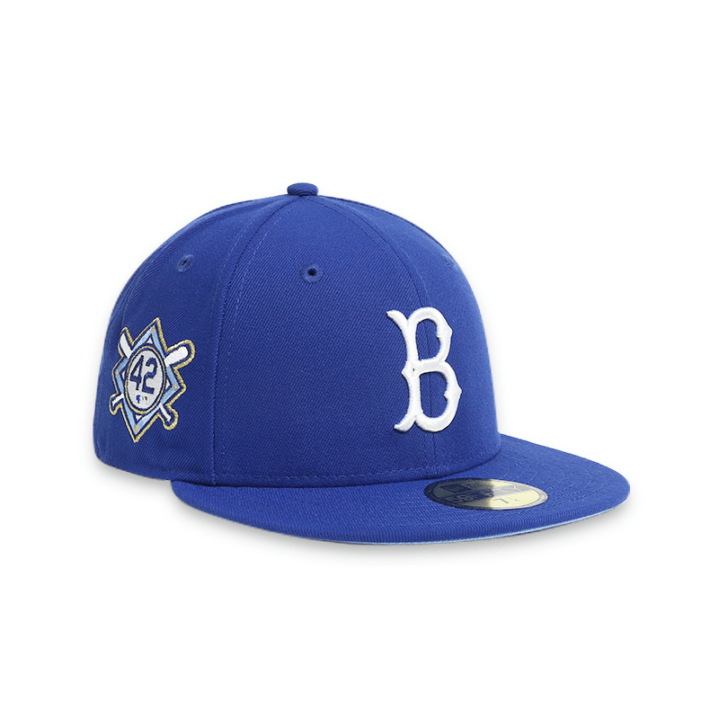 Brooklyn Dodgers Men's Blue Fitted Baseball Cap - Official MLB Licensed Snapback Hat for Sports Fans & Casual Wear