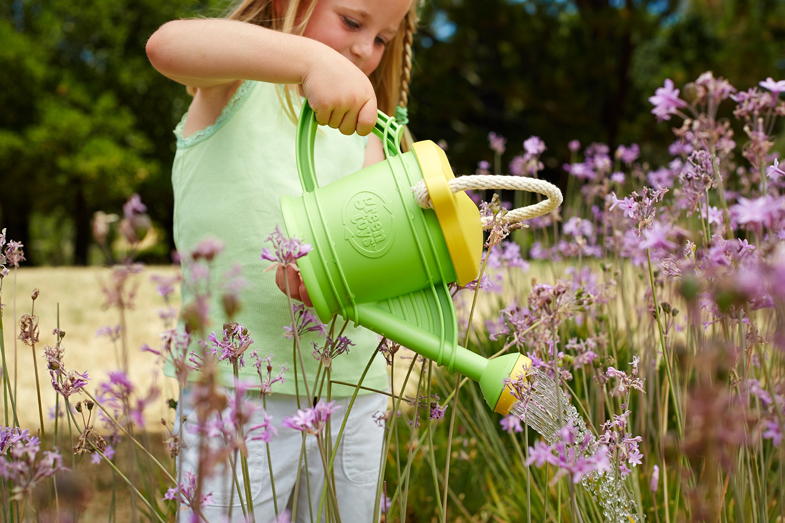 **Green Toys Watering Can - Eco-Friendly Kids Gardening Toy for Outdoor Play, Watering Plants, Sandbox Fun & Pretend Play**