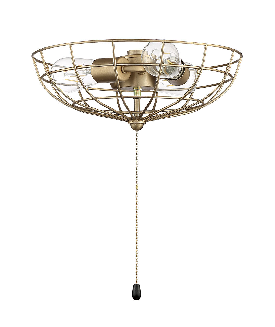 Satin Brass LED Fan Light Kit with Bowl - Energy Efficient Ceiling Fan Light for Living Room, Bedroom, and Dining Room