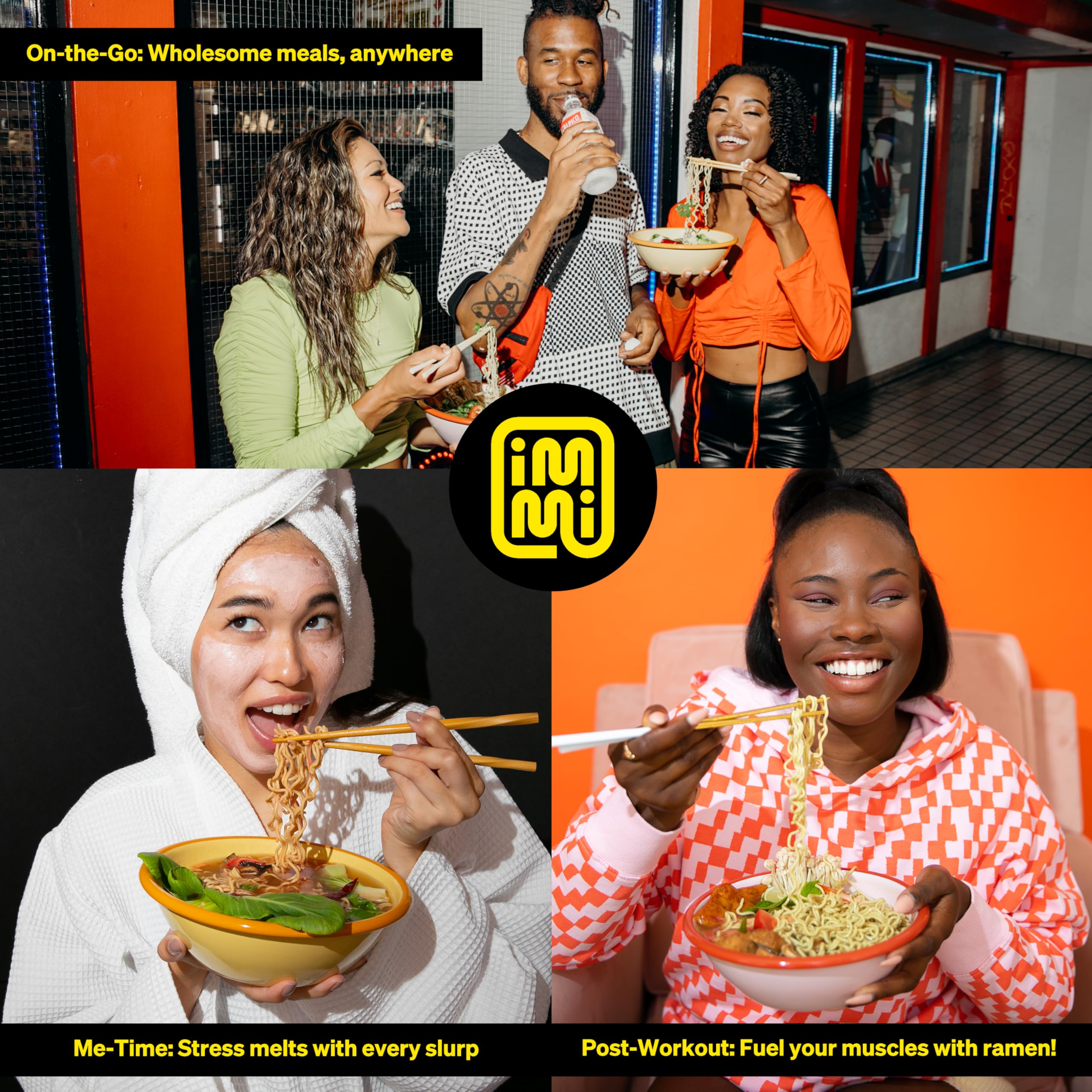 Immi Variety Pack Ramen - 6 Pack | 100% Plant-Based Keto Noodles | Creamy Chicken, Spicy Red Miso & Roasted Pork Tonkotsu Flavors | High Protein, Low Carb Ready-to-Eat Meal Kit | Perfect for Quick Lunches, Office Meals & Healthy Vegan Dinners