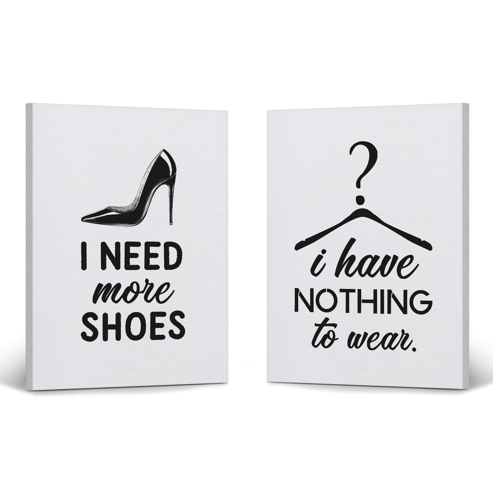 Smile Art Design Inspirational Quotes 2-Piece Canvas Wall Art Set - Glam Fashion Prints for Office, Bathroom, Teen Girls Room & Women's Dorm (22x15 Inches, Ready to Hang) - Perfect for Bedroom & Living Room Decor