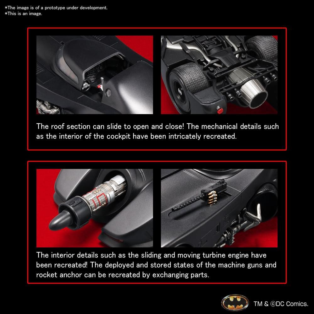 Bandai 1/35 Scale Tim Burton's Batman Batmobile Model Kit - Perfect for Collectors & Movie Fans - Display, Gift, or DIY Project for Batman Enthusiasts