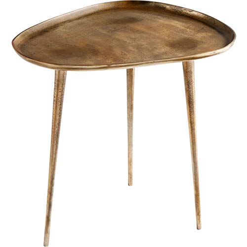Cyan Design 10116 Large Bexley Side Aluminum Table - Antique Gold Finish Decorative Centerpiece for Home, Office, Wedding - 22.25'' Tall - Perfect for Dining Room, Living Room, and Outdoor Patio Decor