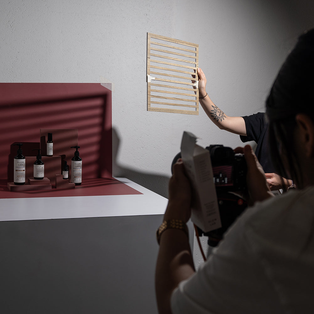 5-Piece Dark Red Geometric Foam Styling Props for Product Photography - Perfect for Jewelry, Cosmetics & Small Item Display