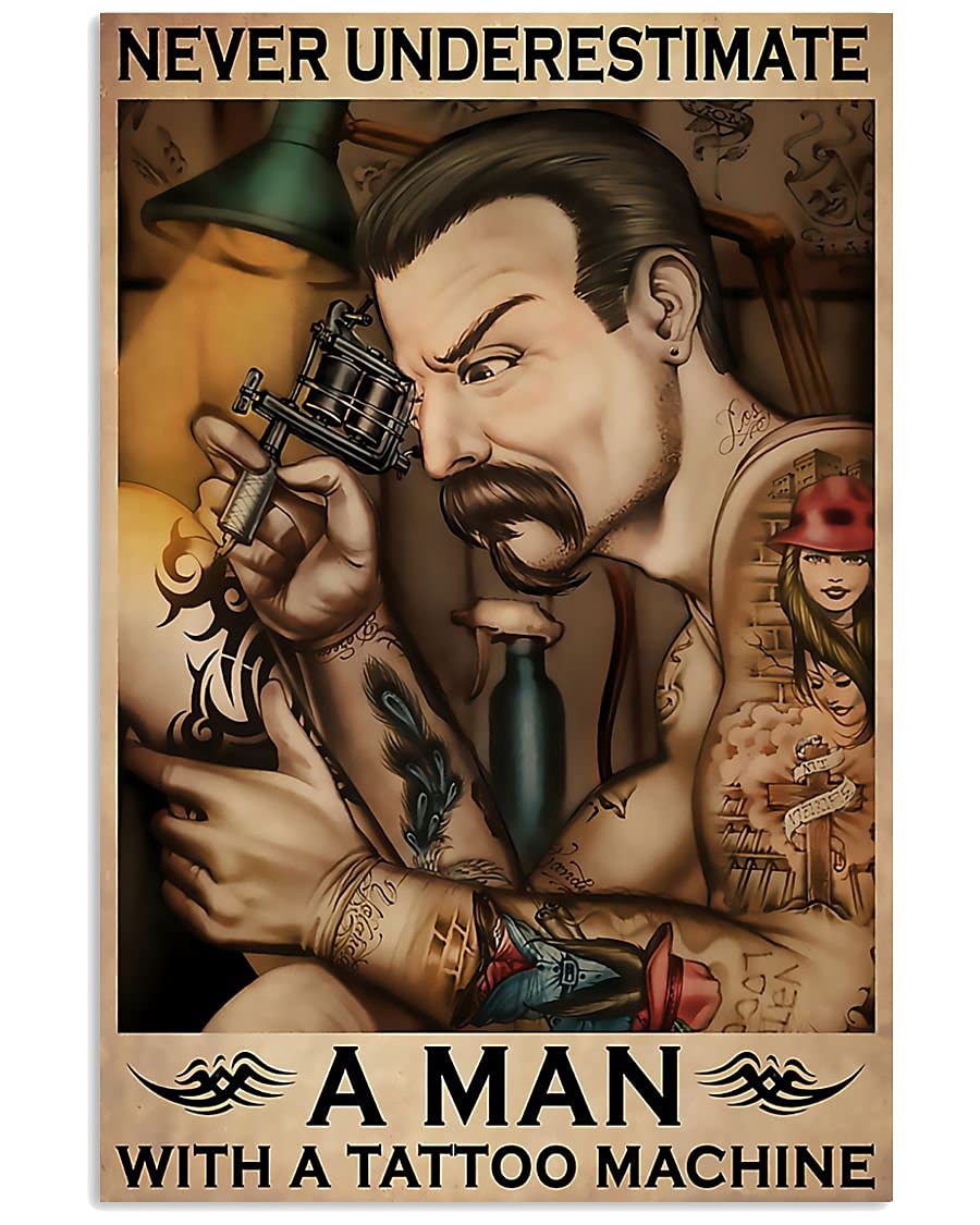 1000 Piece Jigsaw Puzzle - Never Underestimate A Man with A Tattoo Machine - Challenging Adult & Kid Puzzle Game for Brain Development - Perfect Gift for Family Game Night & Educational Playtime