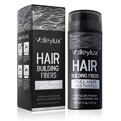 Natural Hair Building Fibers for Thinning Hair - Volumizing & Thickening Fibers for Men & Women, Instant Fuller Hair Solution (Black) - Perfect for Daily Use, Special Occasions & Confidence Boosting