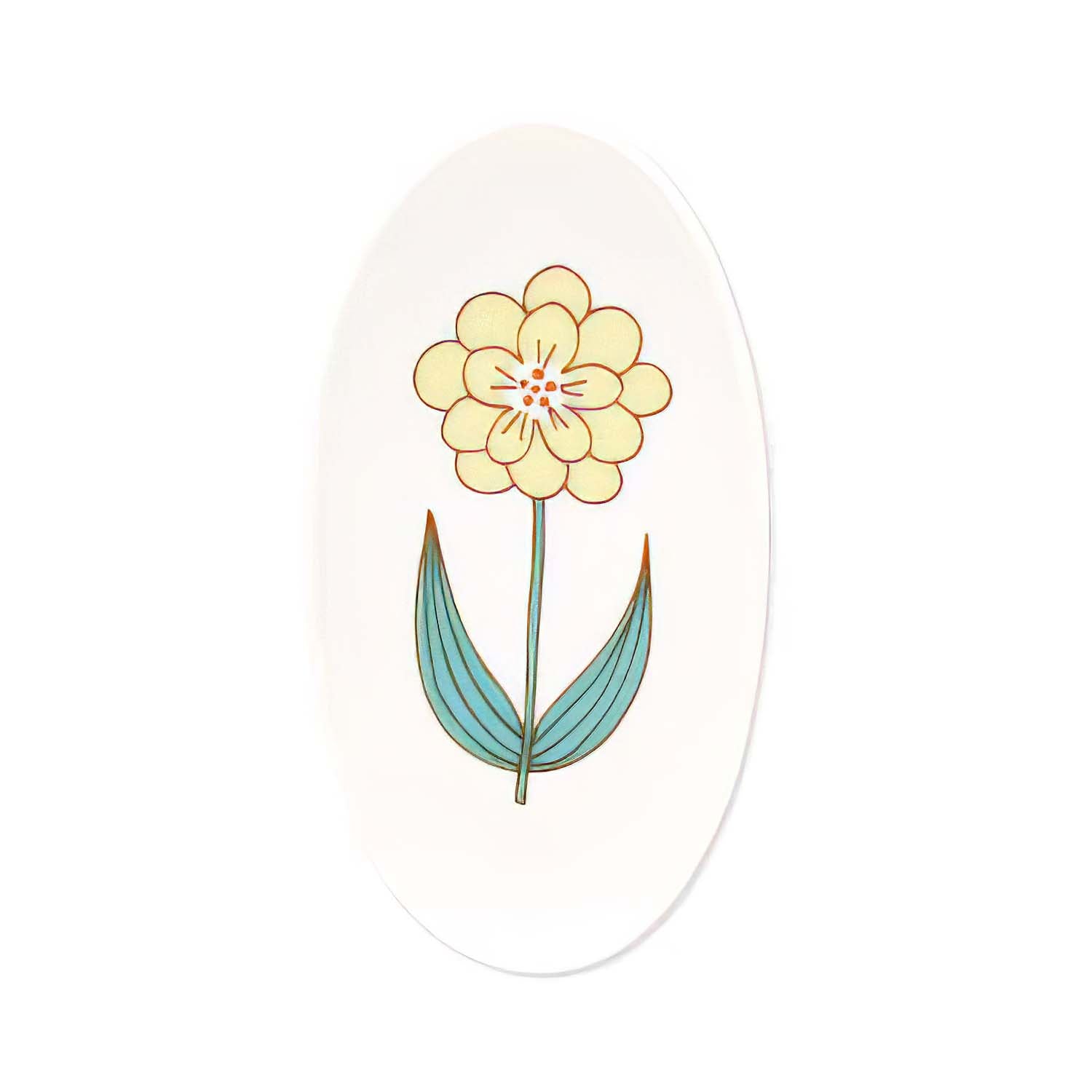 Harekutani Porcelain Small Oval Plate for Single Flower Display - Elegant Japanese Dish for Desserts, Appetizers & Home Decor