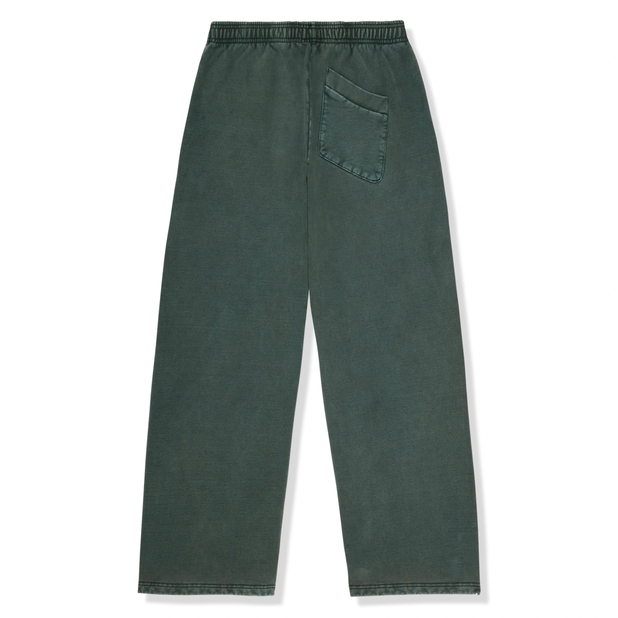 Broken Planet Basics Wide Leg Washed Emerald Green Sweatpants for Women - Comfortable Lounge Pants for Yoga, Running & Casual Wear