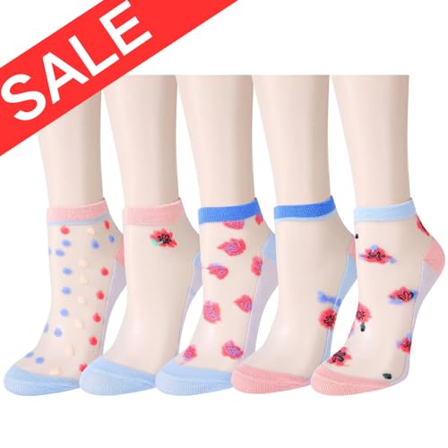 5 Pack - Blue Pink Flowers Decorated
