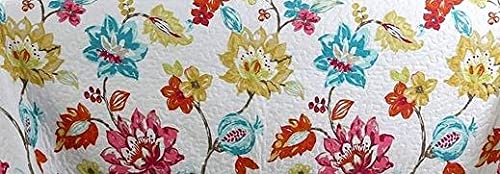 Floral Motif 3-Piece Quilt Set - 100% Cotton Full/Queen Size Bedding for Bedroom - Perfect for Cozy Nights, Guest Rooms & Farmhouse Decor