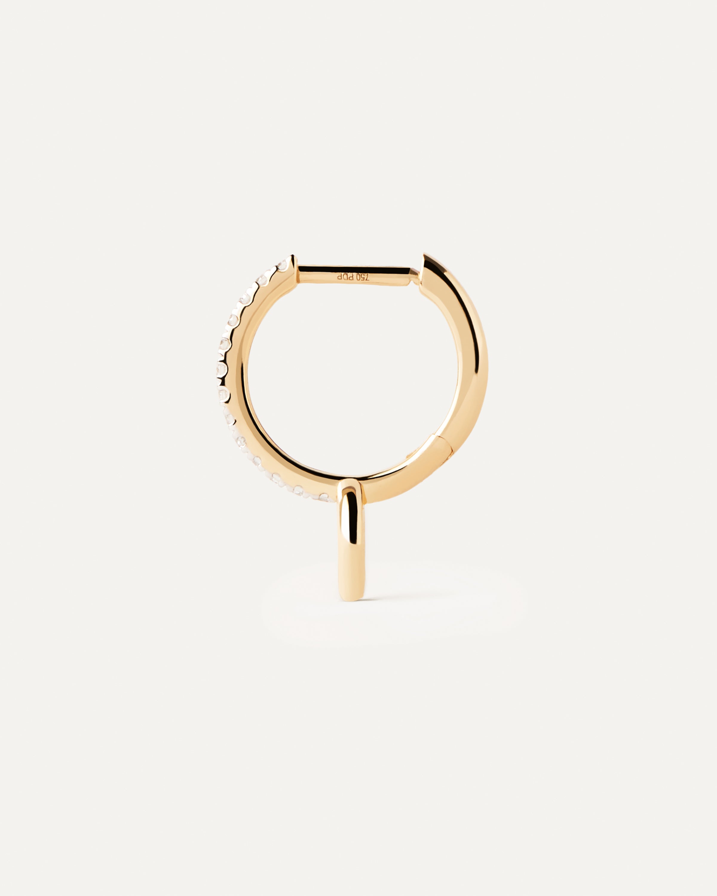 Diamond & Gold Circle Single Hoop Earrings for Women - Elegant & Timeless Jewelry for Parties, Weddings & Everyday Wear
