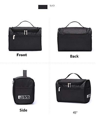 GOCART with G Logo Black Polyester Travel Organizer - Portable Hanging Cosmetic & Makeup Pouch for Toiletries, Jewelry, and Essentials | Perfect for Travel, Gym, and Daily Use