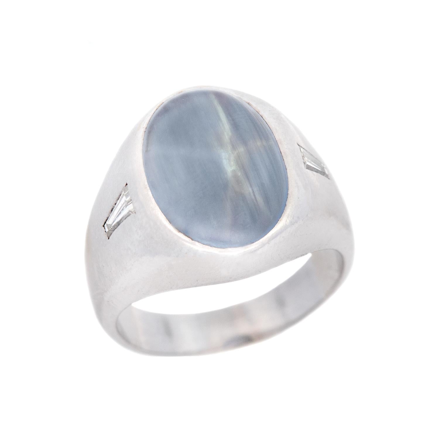 14K Edwardian GIA Certified No Heat Ceylon Sapphire & Diamond Flush Mount Ring - 17.00ct Vintage Jewelry for Weddings, Anniversaries & Special Occasions