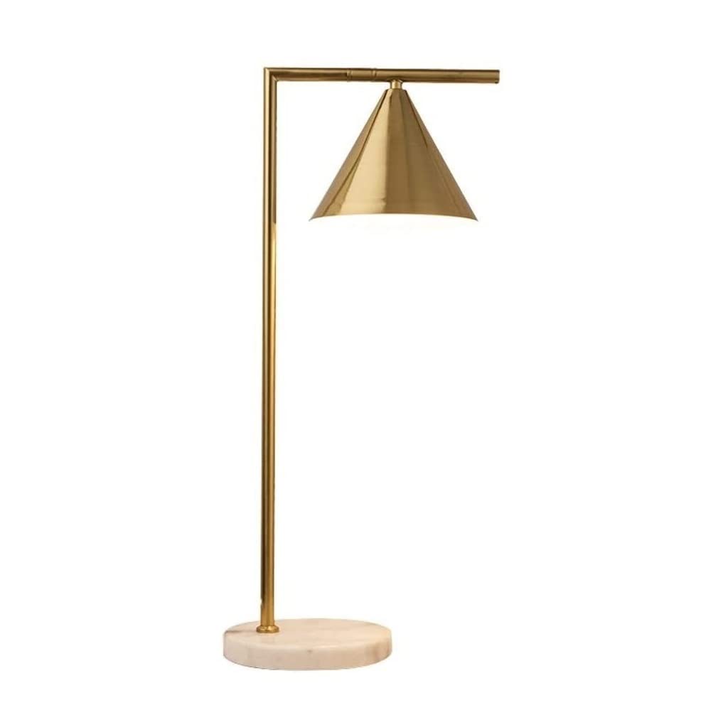 Modern Marble Table Lamp - Gold LED Bedside Nightstand Lamp with E27 Socket for Bedroom, Office & Living Room | Dimmable Reading Light & Decorative Night Light for Study, Nursery & Home Decor