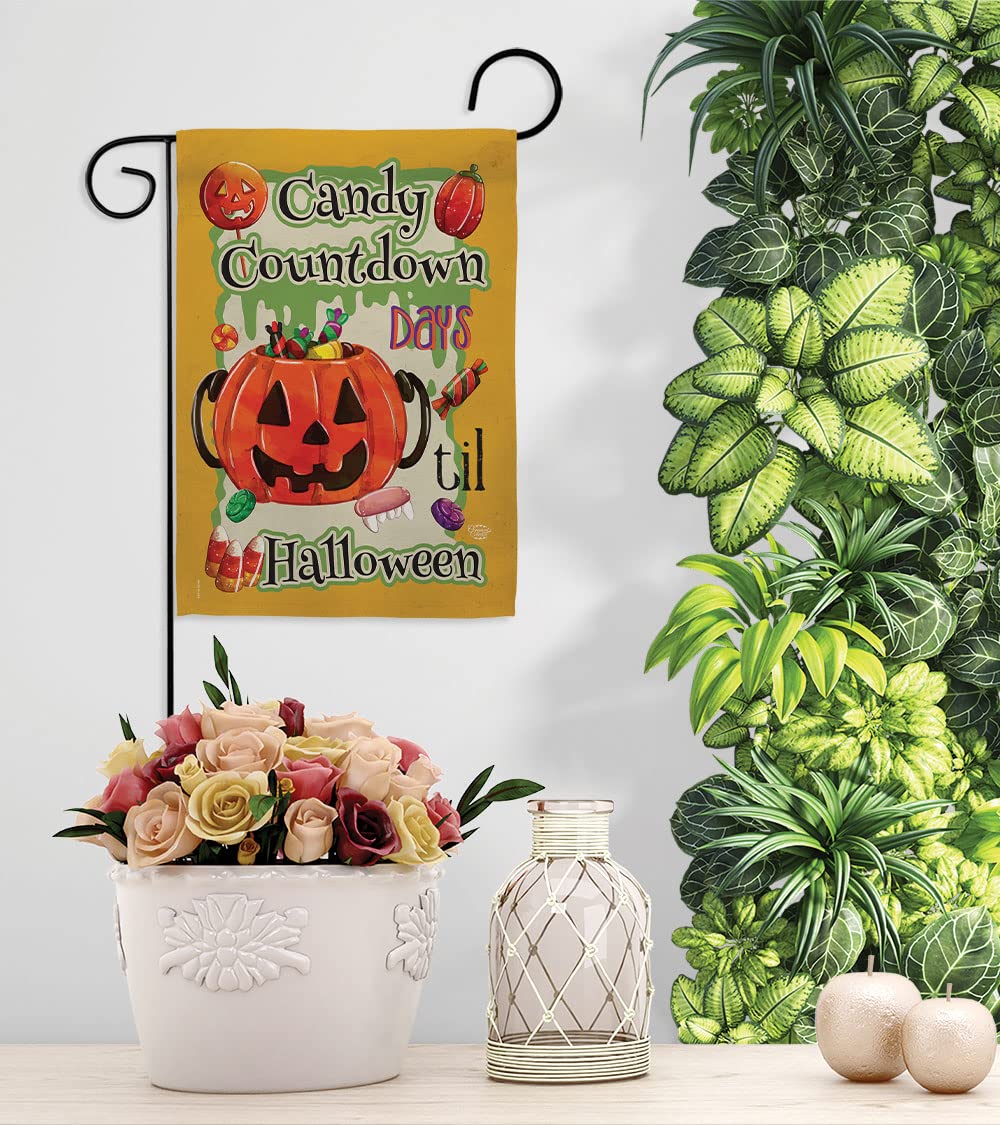 Halloween Garden Flag - Fall Witch Trick or Treat Decor for Yard