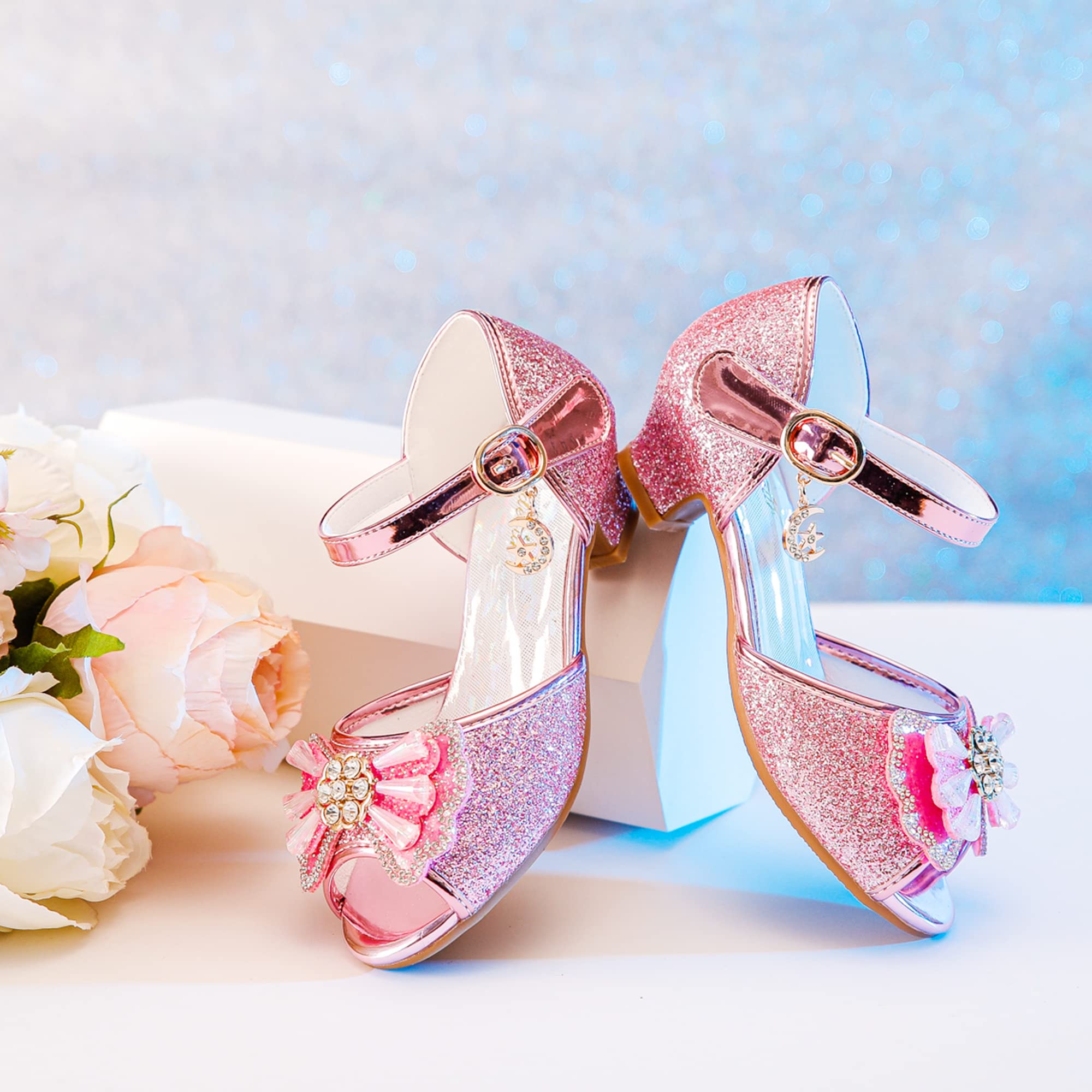 Osinnme Toddler & Little Big Kid Girls Wedding Sandals - Flower Girl Shoes for Special Occasions, Birthday Parties & Formal Events