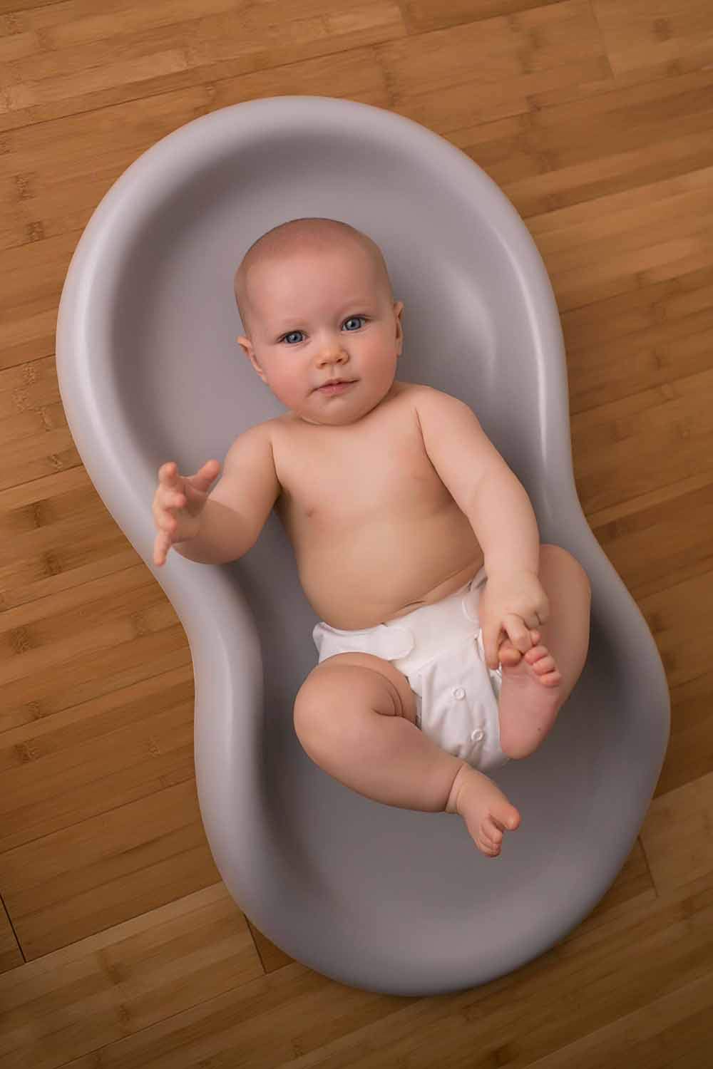 Keekaroo Peanut Changer Grey - Original USA-Made Easy-Clean Baby Changing Pad | Shell Over Foam Design | 100% Fluid-Proof | Perfect for Nursery, Daycare & Travel
