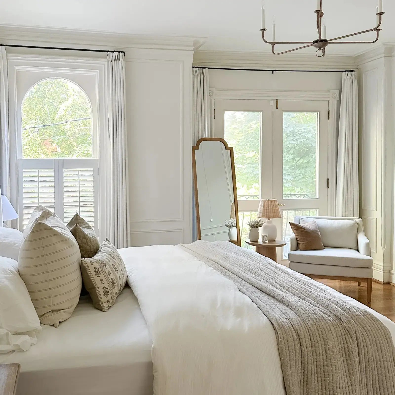 Linen Curtains Unlined Ivory White - Light Filtering Window Drapes for Living Room & Bedroom