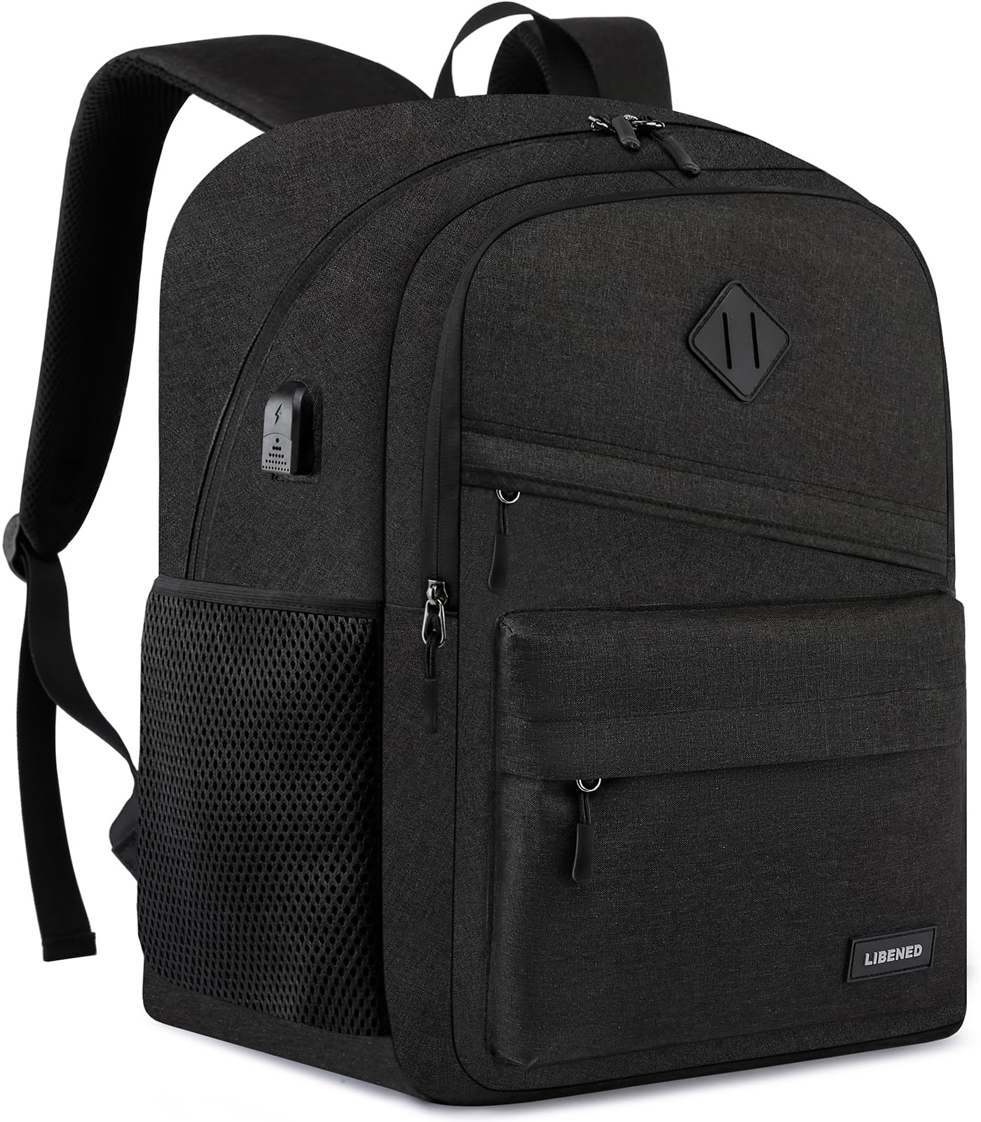 Stylish 17.3 Inch Laptop Backpack for Teens & Adults - USB Charging School Backpack for High School & College Students - Perfect for Daily Commute, Travel & Work