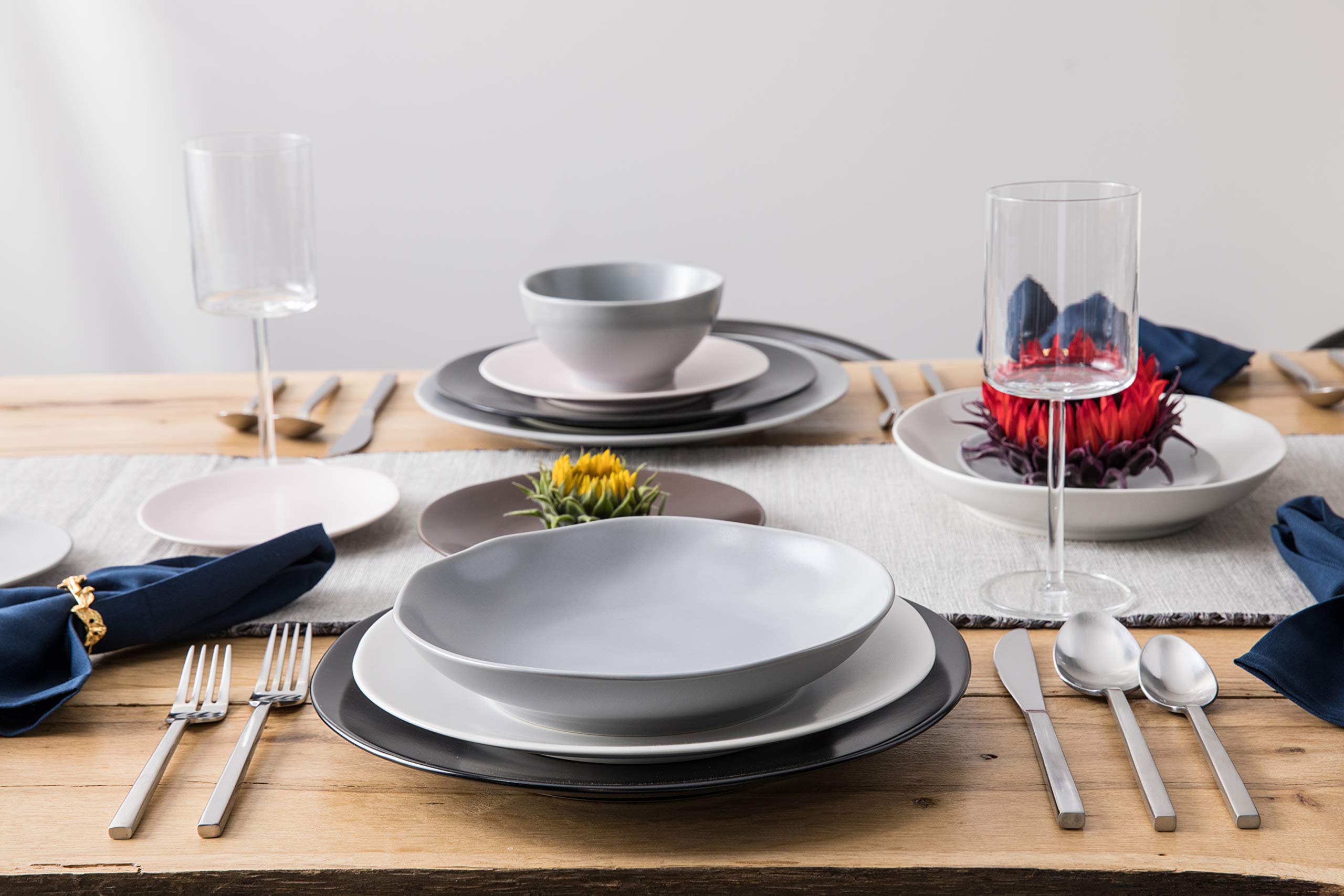 Fortessa Vitraluxe Heirloom Coupe Pasta Bowl Set - 9-Inch Smoke Dinnerware (Set of 4) - Perfect for Italian Cuisine, Family Dinners & Elegant Table Settings