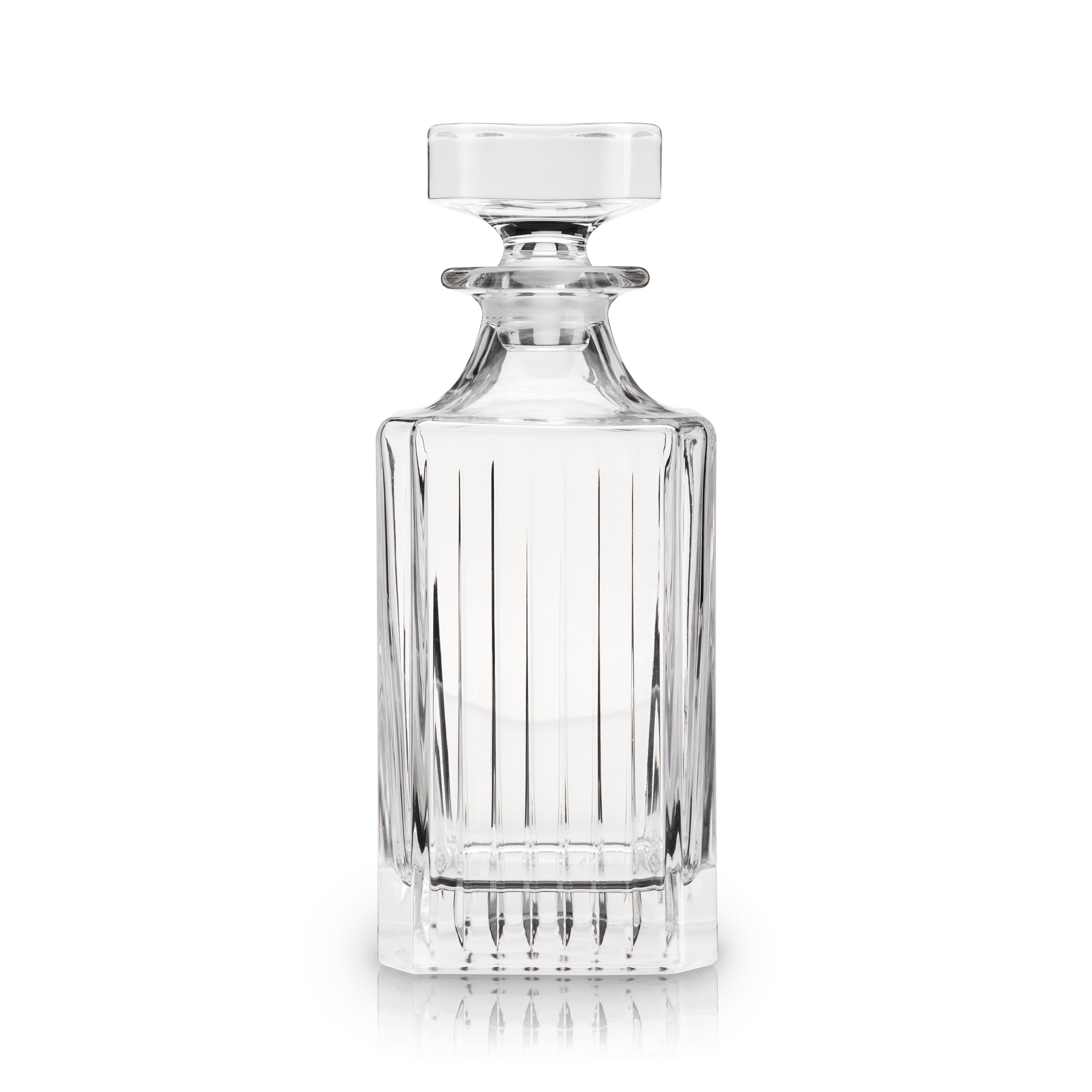 Premium Reserve Milo Crystal Liquor Decanter Set - Elegant Whiskey & Bourbon Decanter with Stopper - Perfect for Home Bar, Gift Giving & Entertaining